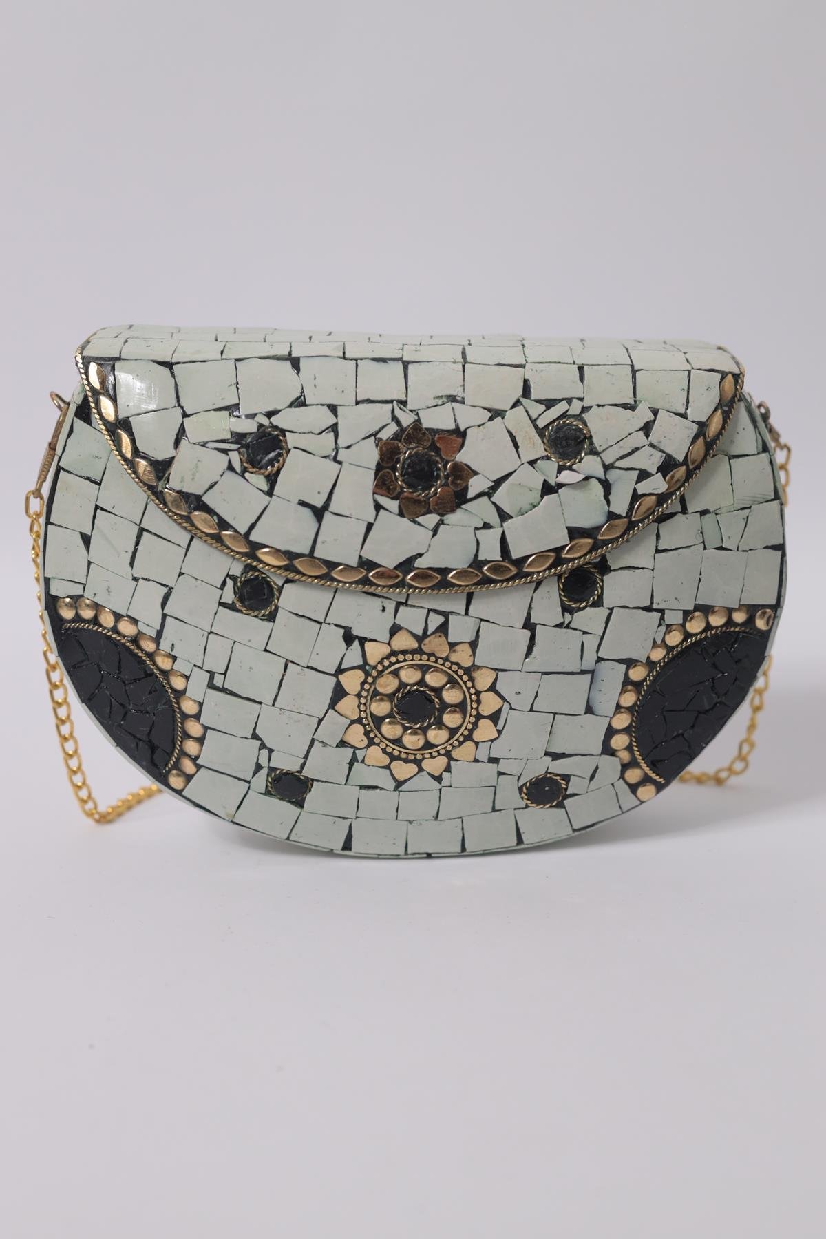 Beyaz Taşlı Özel Tasarım Çanta