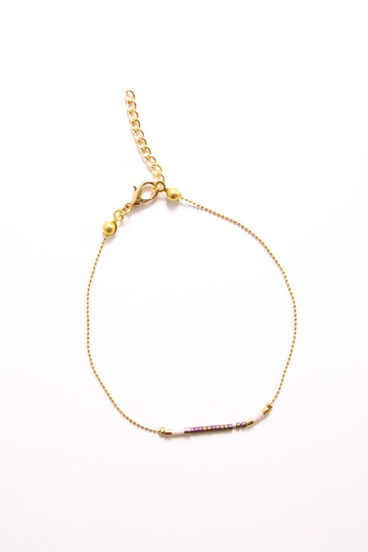  Renkli Taş Detaylı Halhal