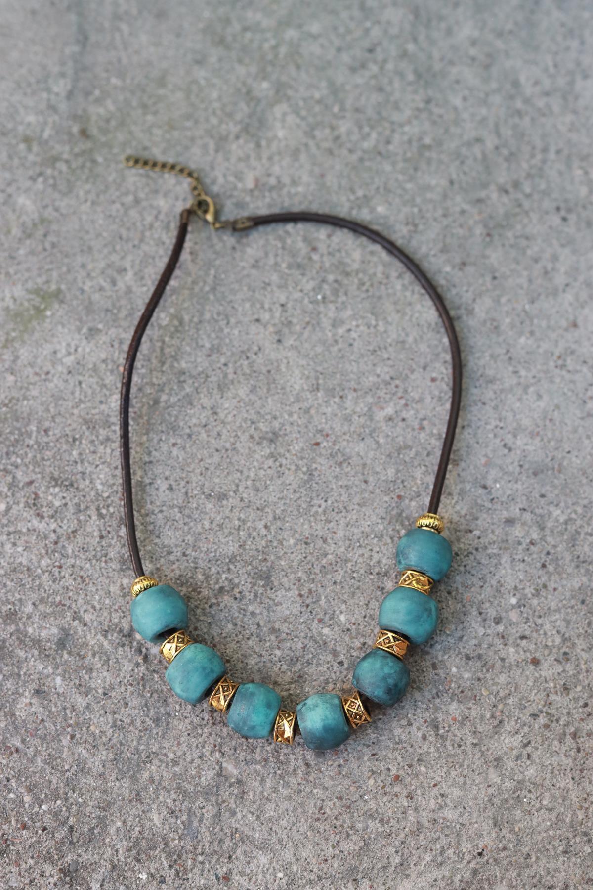 Handmade Blue Bead Necklace