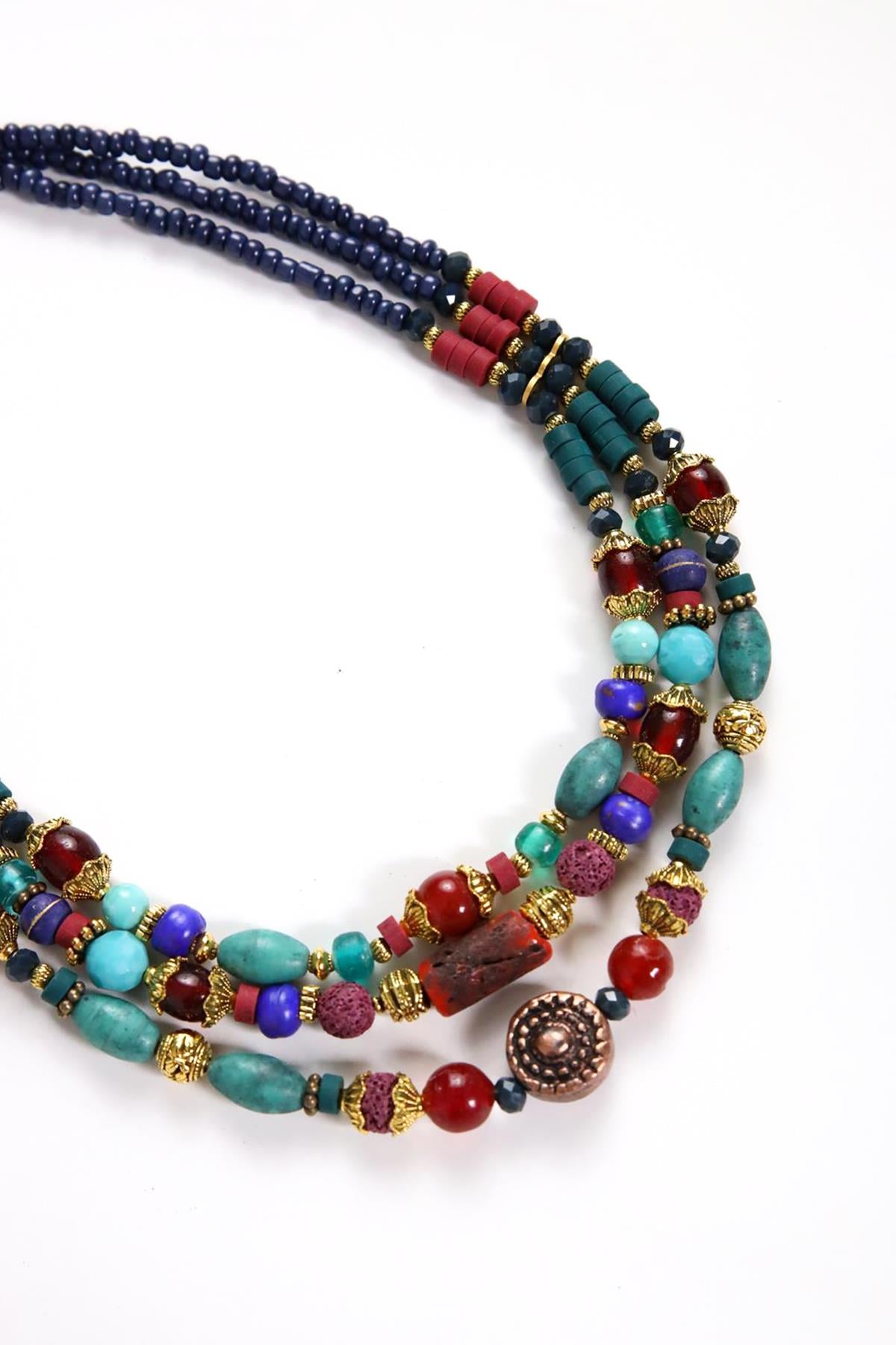 Çoklu Lacivert Kolye - Şaman Butik Çoklu Lacivert Kolye