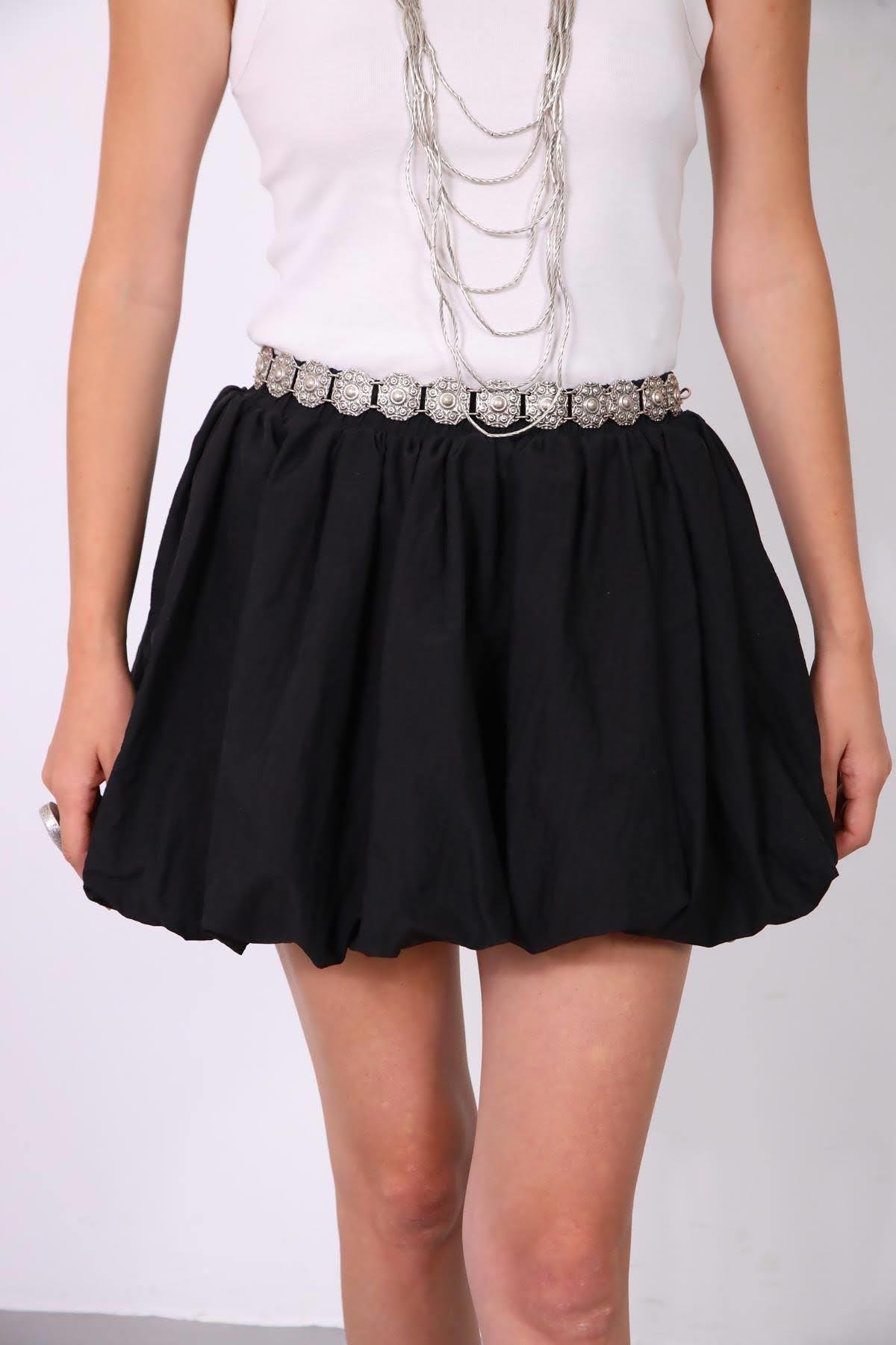 Black Mini Bubble Skirt - Saman Butik | Shop Online
