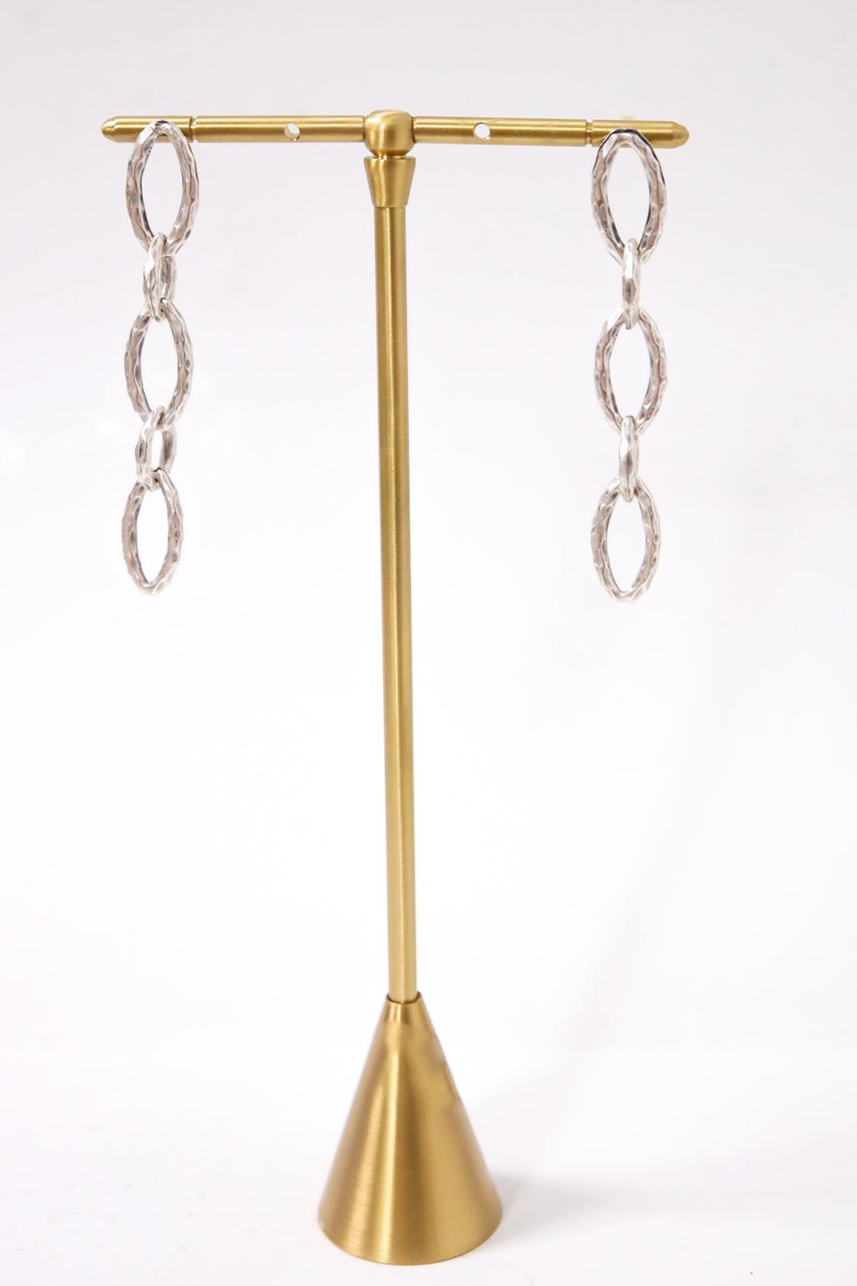 Uzun Zincir Tasarım Sallantılı Küpe - Şaman Butik Uzun Zincir Tasarım Sallantılı Küpe