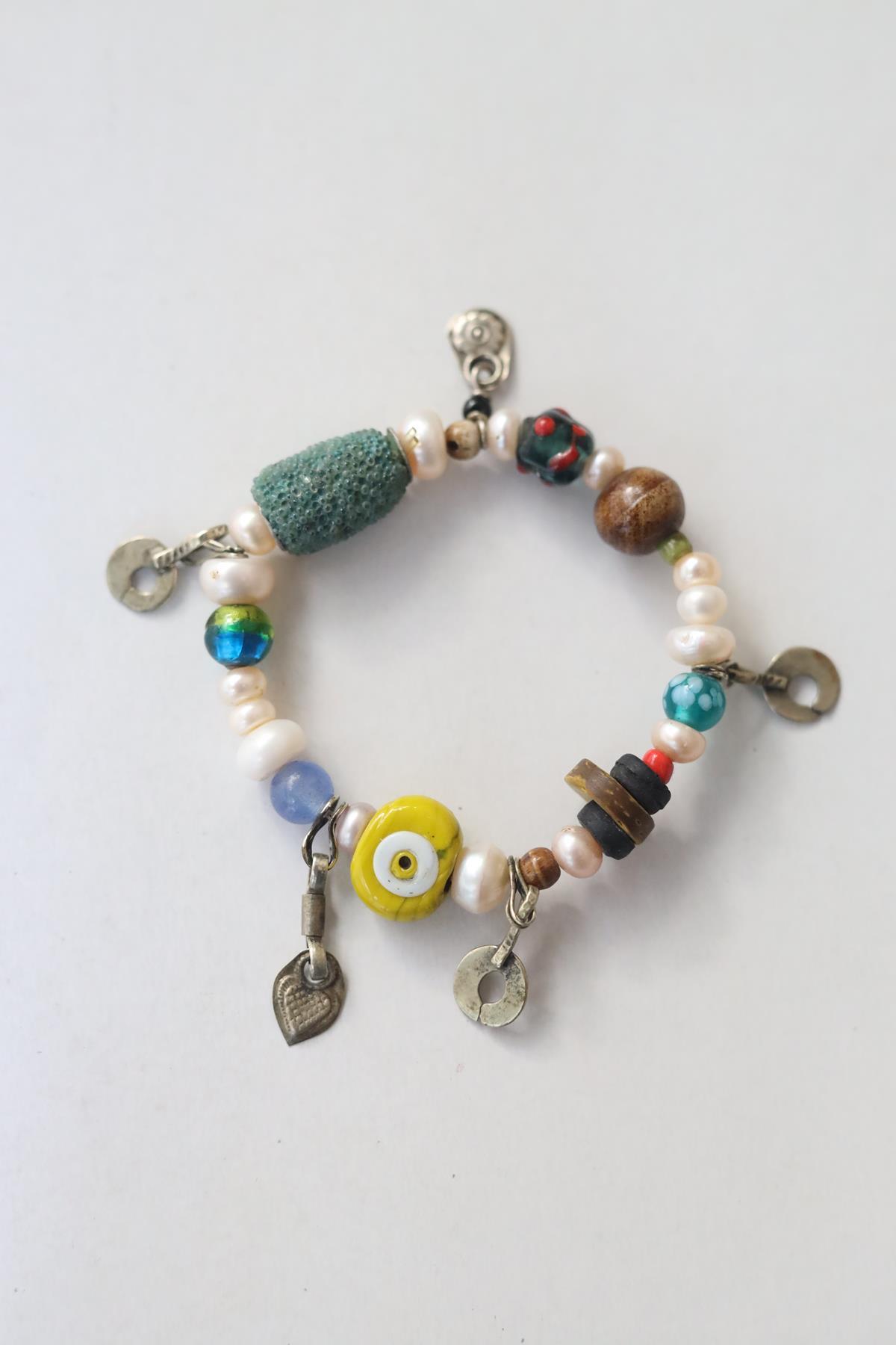 Akik Detaylı İnci Bileklik