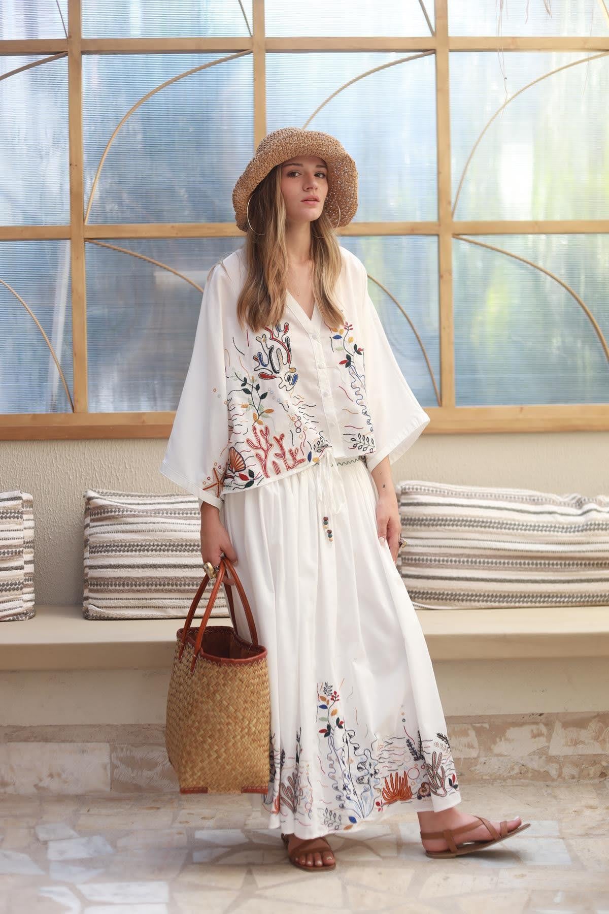 White Authentic Embroidered Casual Shirt