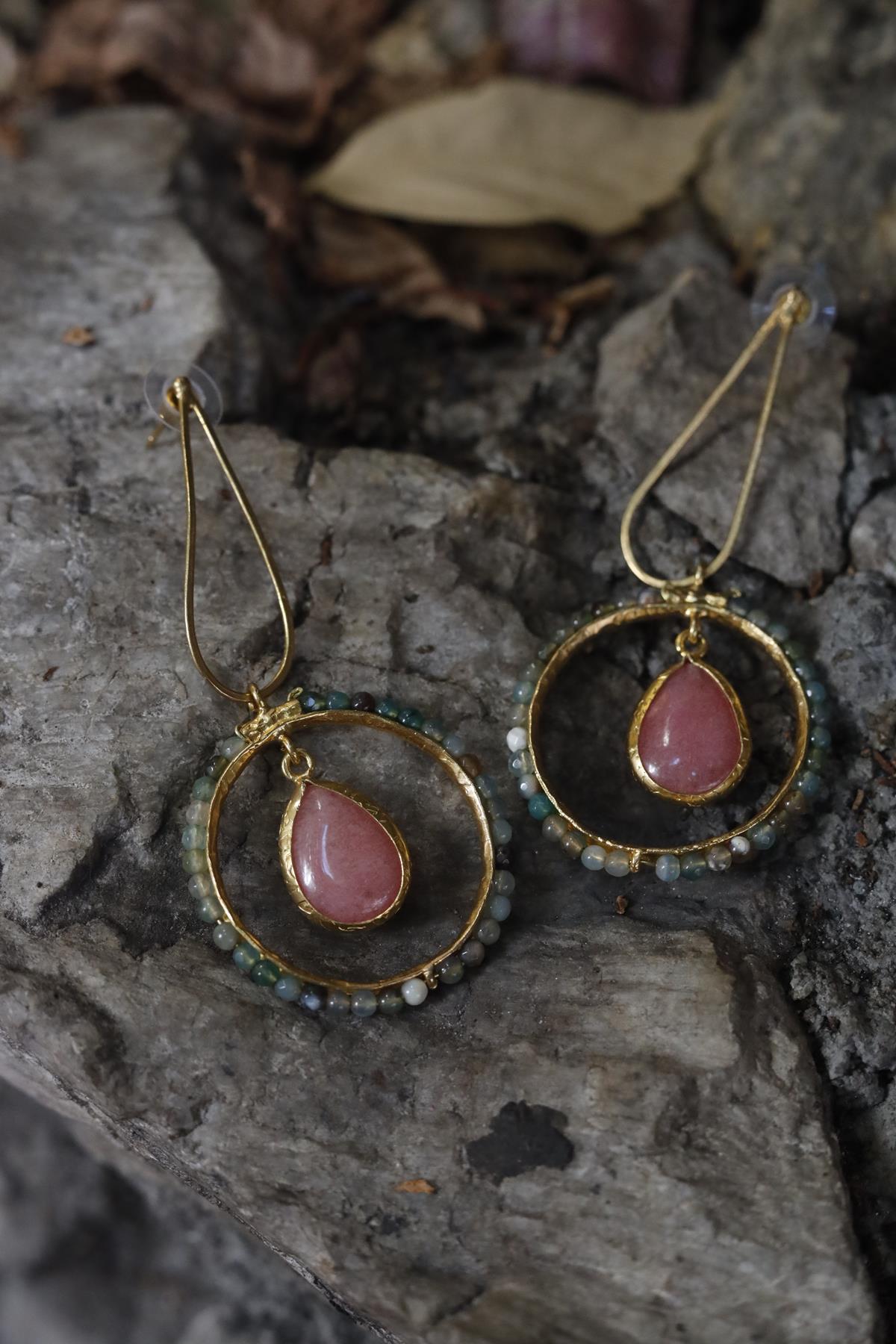 Labradorite Bronze Earrings