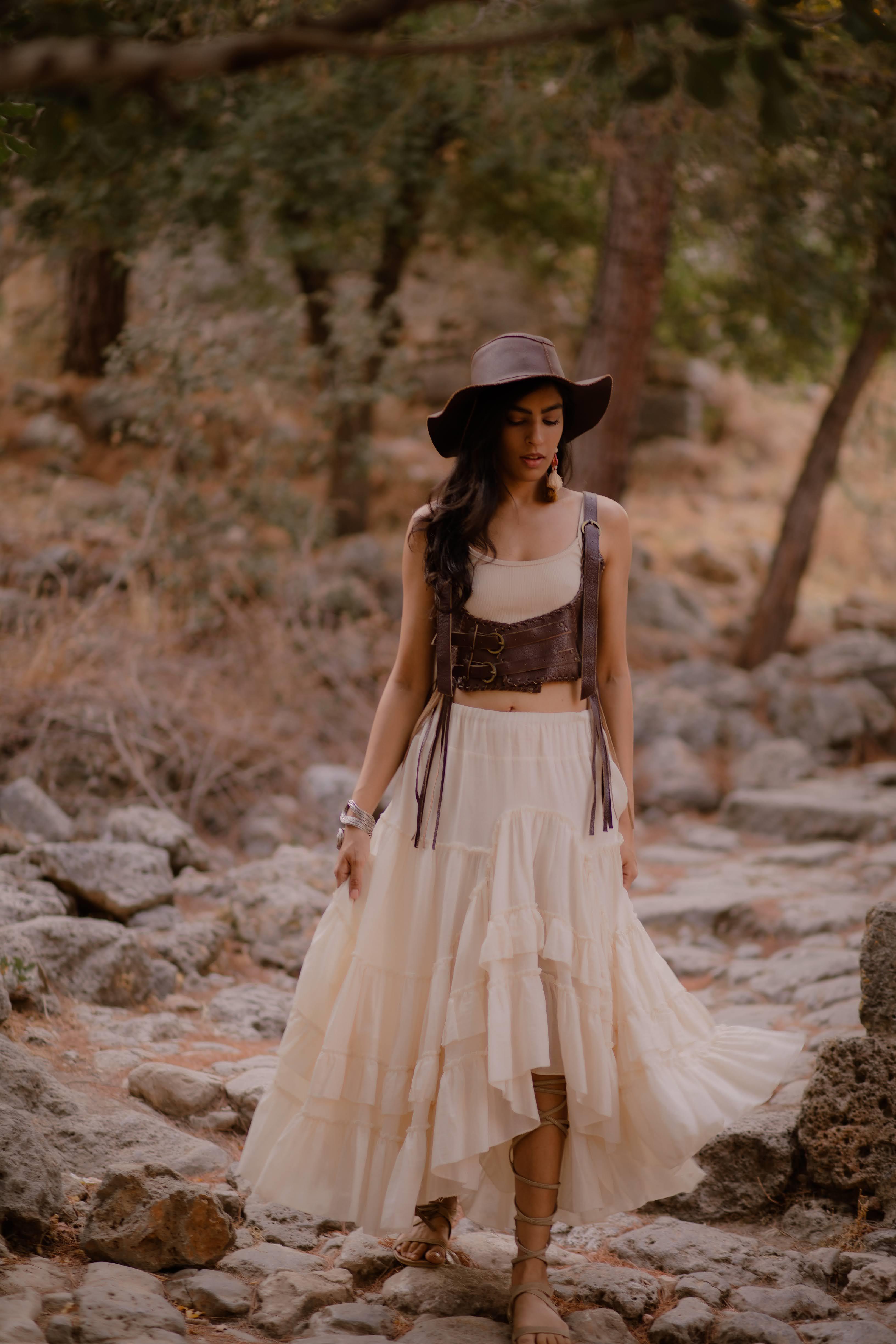 Bordo Kemerli Deri Korse - Şaman Butik Bordo Kemerli Deri Korse