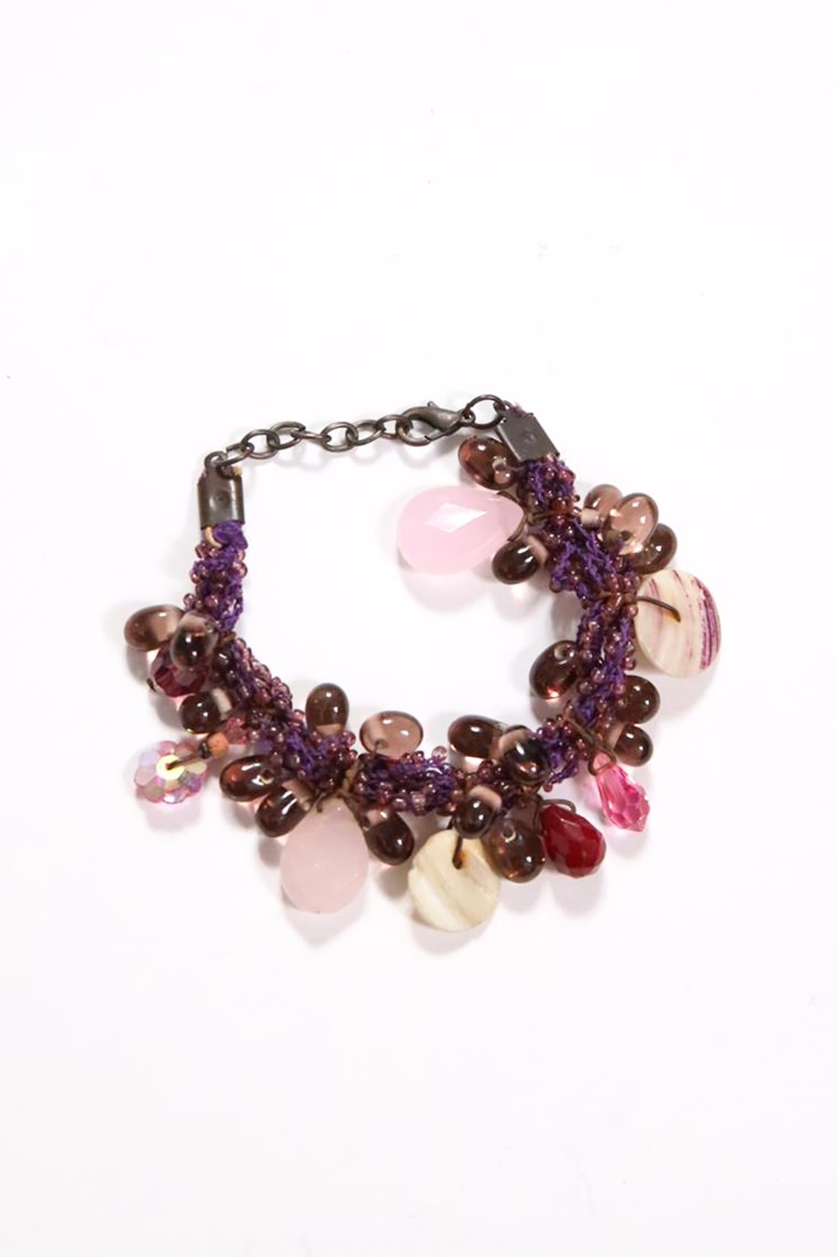 Mor Taş Detaylı Bileklik Şaman Butik Mor Taş Detaylı Bileklik