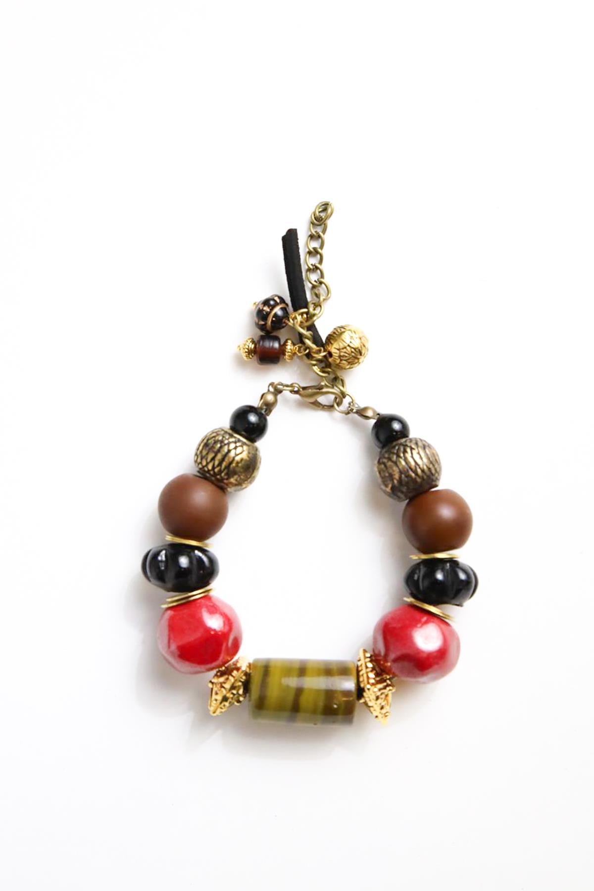 Gold İşlemeli Sallantılı Bileklik - Şaman Butik Gold İşlemeli Sallantılı Bileklik