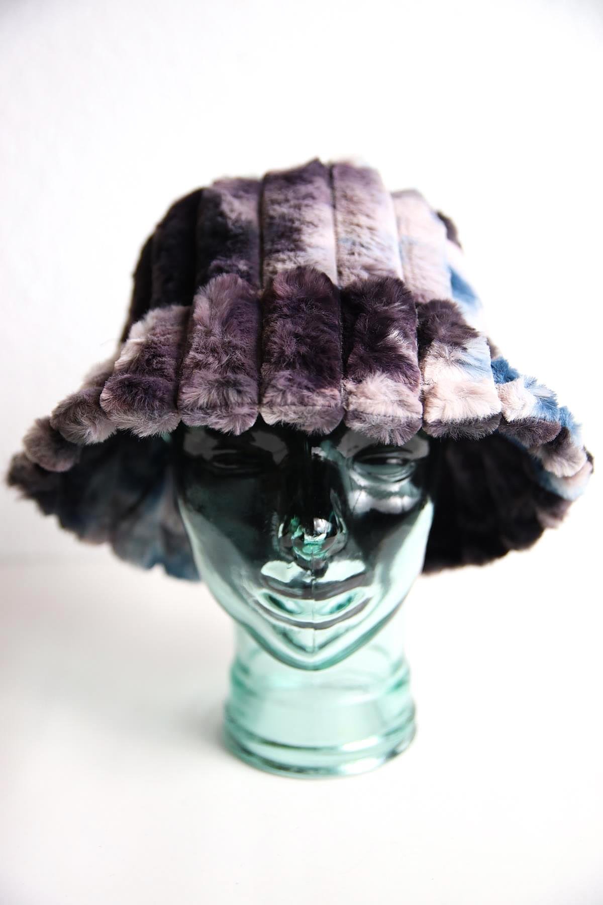  Antrasit Batikli Peluş Bucket Şapka