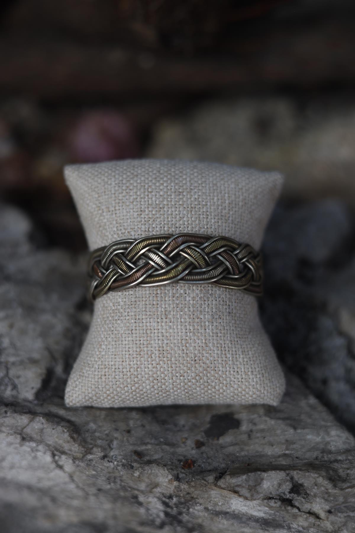 Bronz Bakır Ve Gümüş Kaplama Kelepçe Bileklik