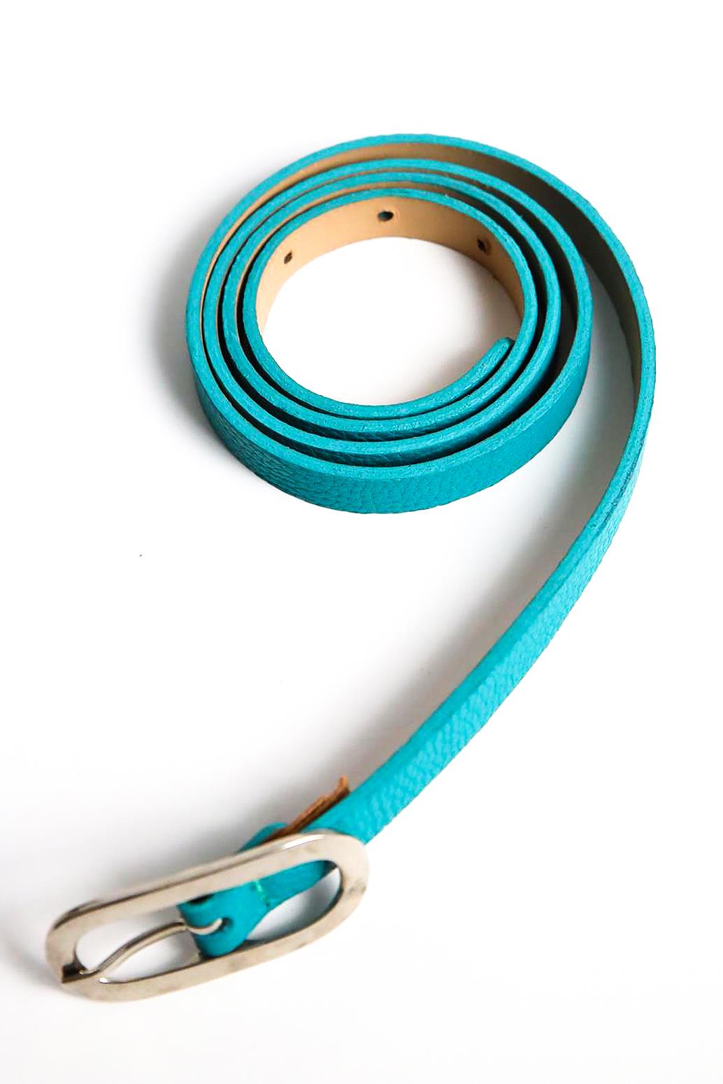  Turkuaz İnce Suni Deri Kemer
