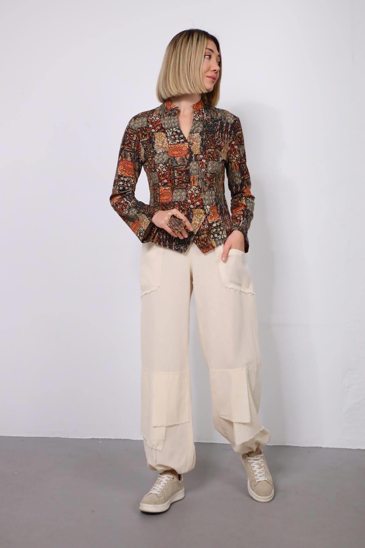 Taş Rengi Cepleri Dikişli Pantolon - Şaman Butik - Bohem Giyim ve Aksesuar | Kadın & Erkek Taş Rengi Cepleri Dikişli Pantolon