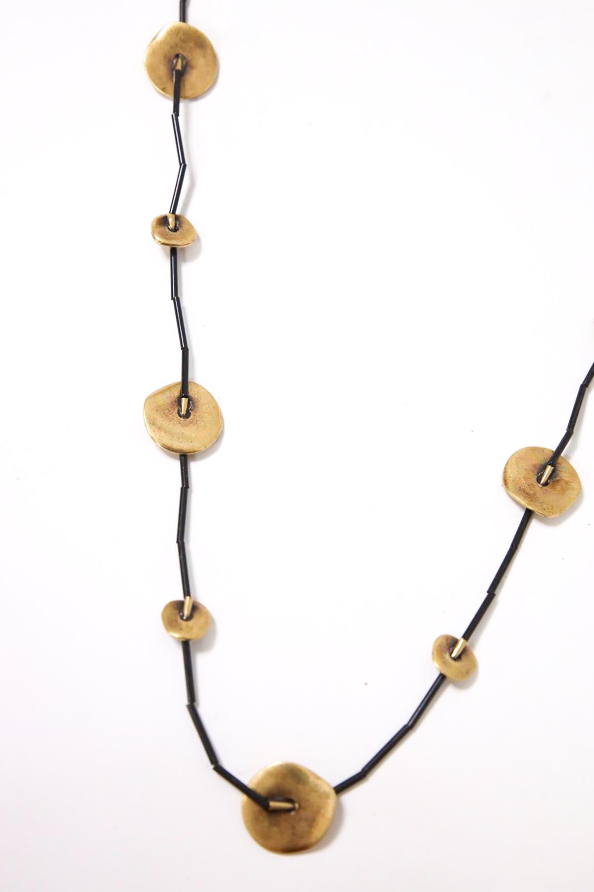 Uzun Bronz Detaylı Kolye - Şaman Butik Uzun Bronz Detaylı Kolye