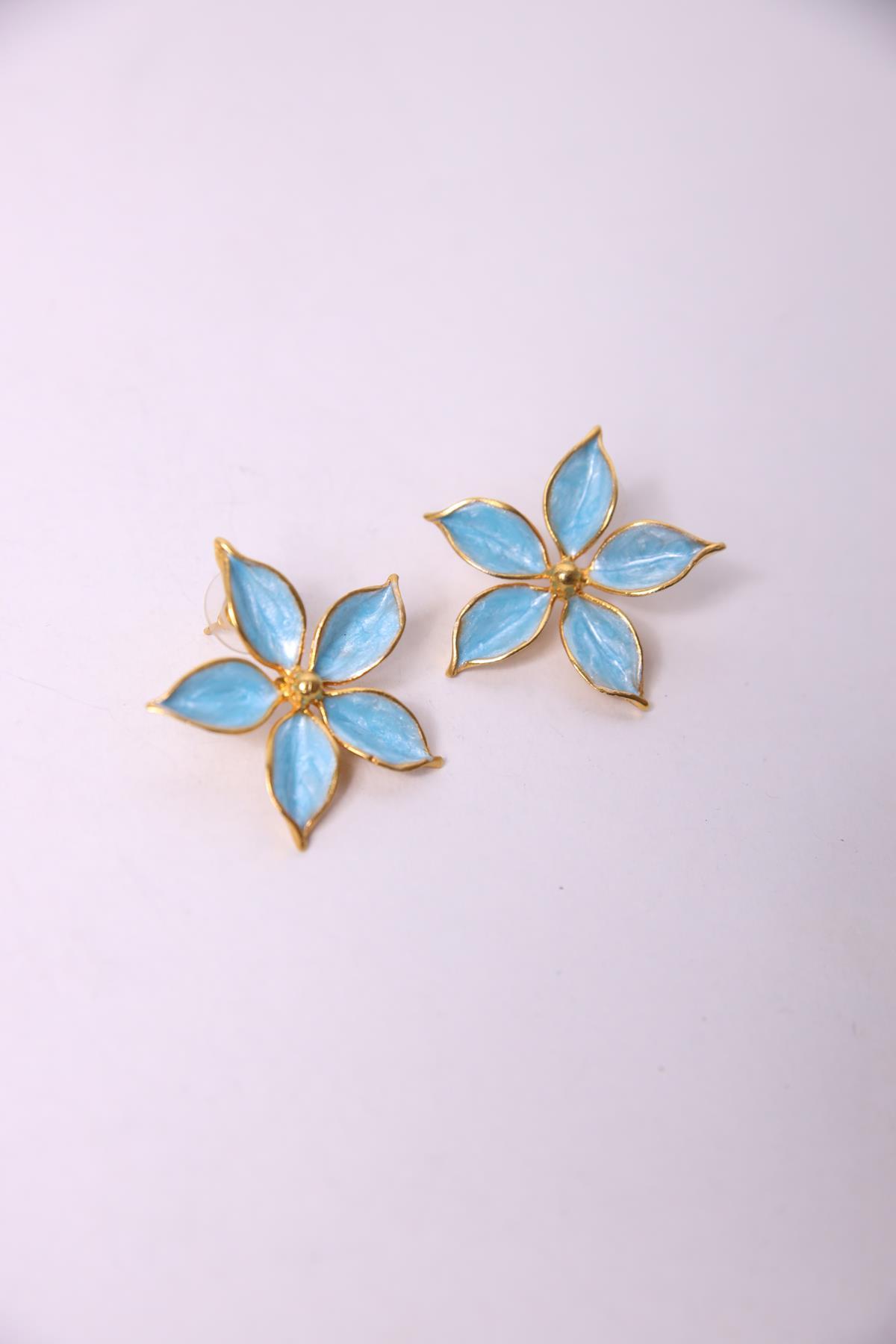 Enameled Flower Earrings