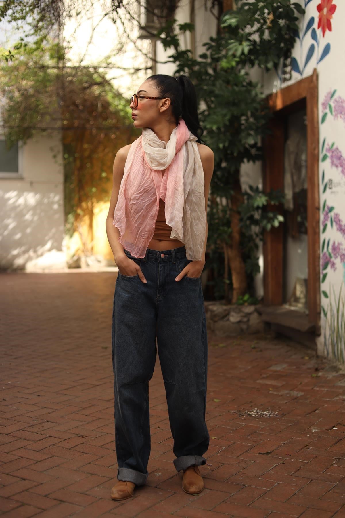 Üç Renkli Pamuk Şal