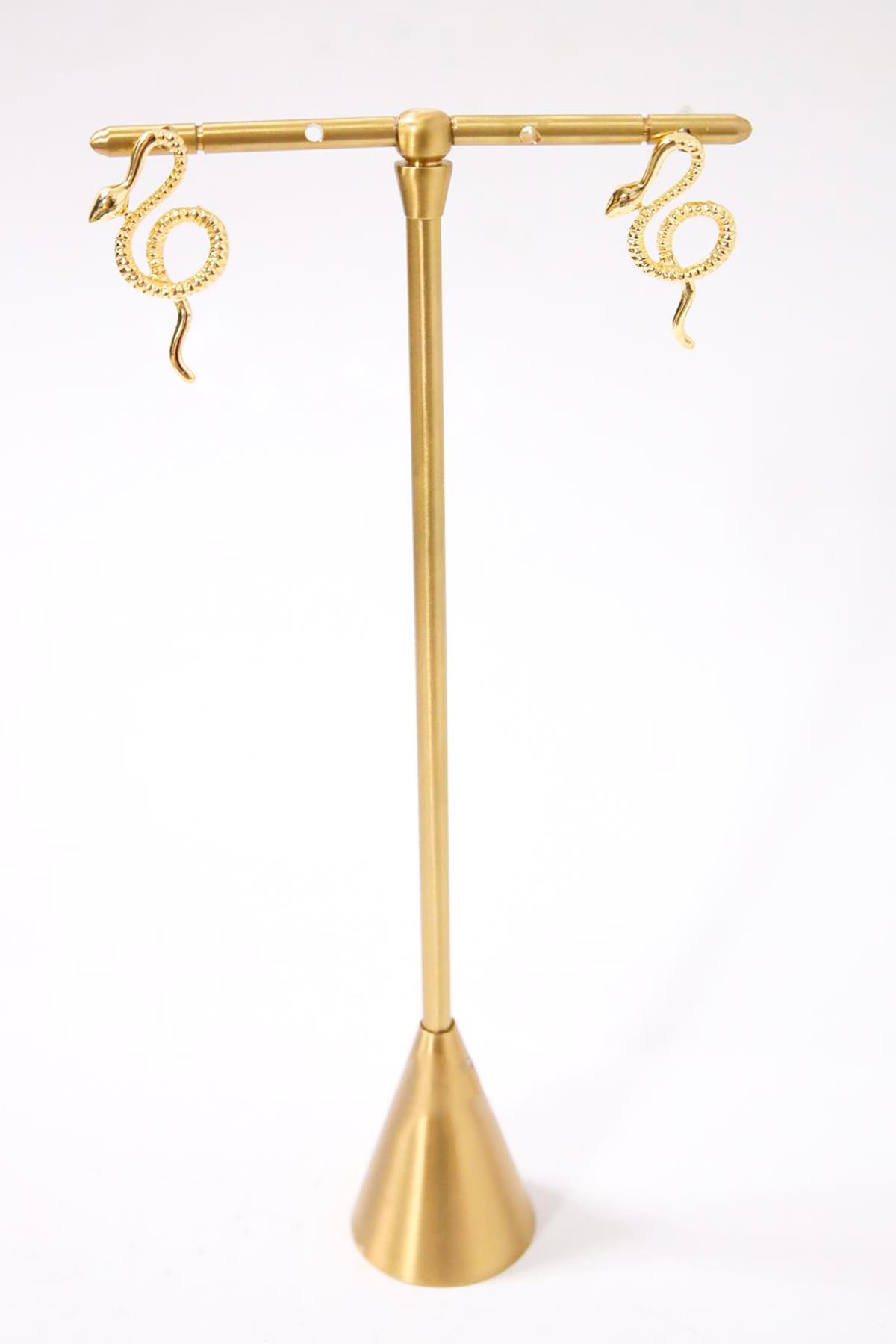 Dokulu Yılan Tasarım Küpe - Şaman Butik Dokulu Yılan Tasarım Küpe