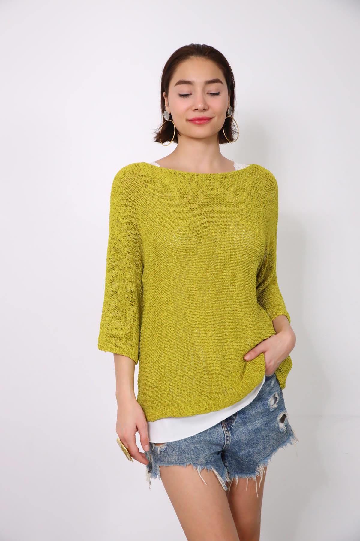 Yağ Yeşili Tensel Merserize Bluz - Şaman Butik Yağ Yeşili Tensel Merserize Bluz