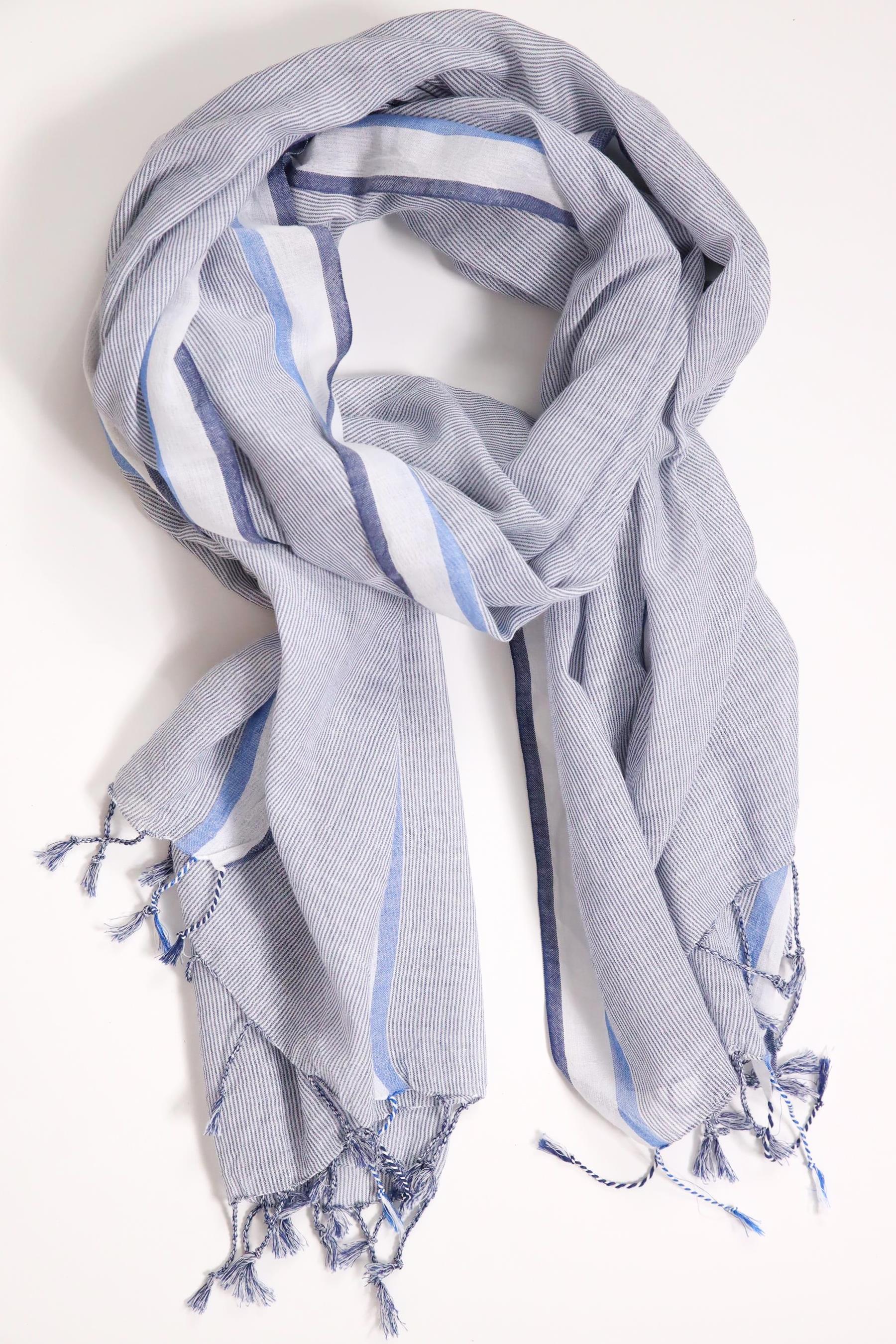 Mavi Çizgili Narin Peştamal - Şaman Butik Mavi Çizgili Narin Peştamal