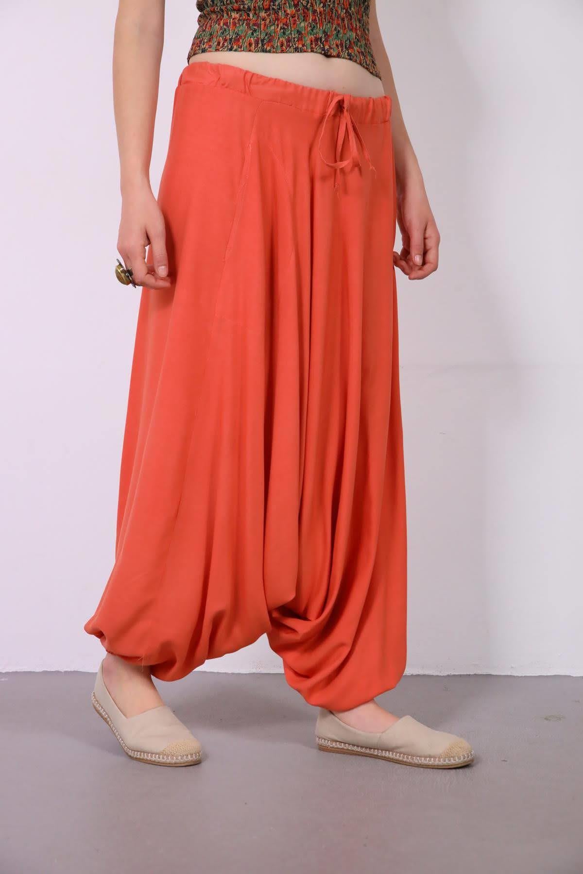 Yavruağzı Beli Lastikli Etnik Şalvar - Şaman Butik Yavruağzı Beli Lastikli Etnik Şalvar