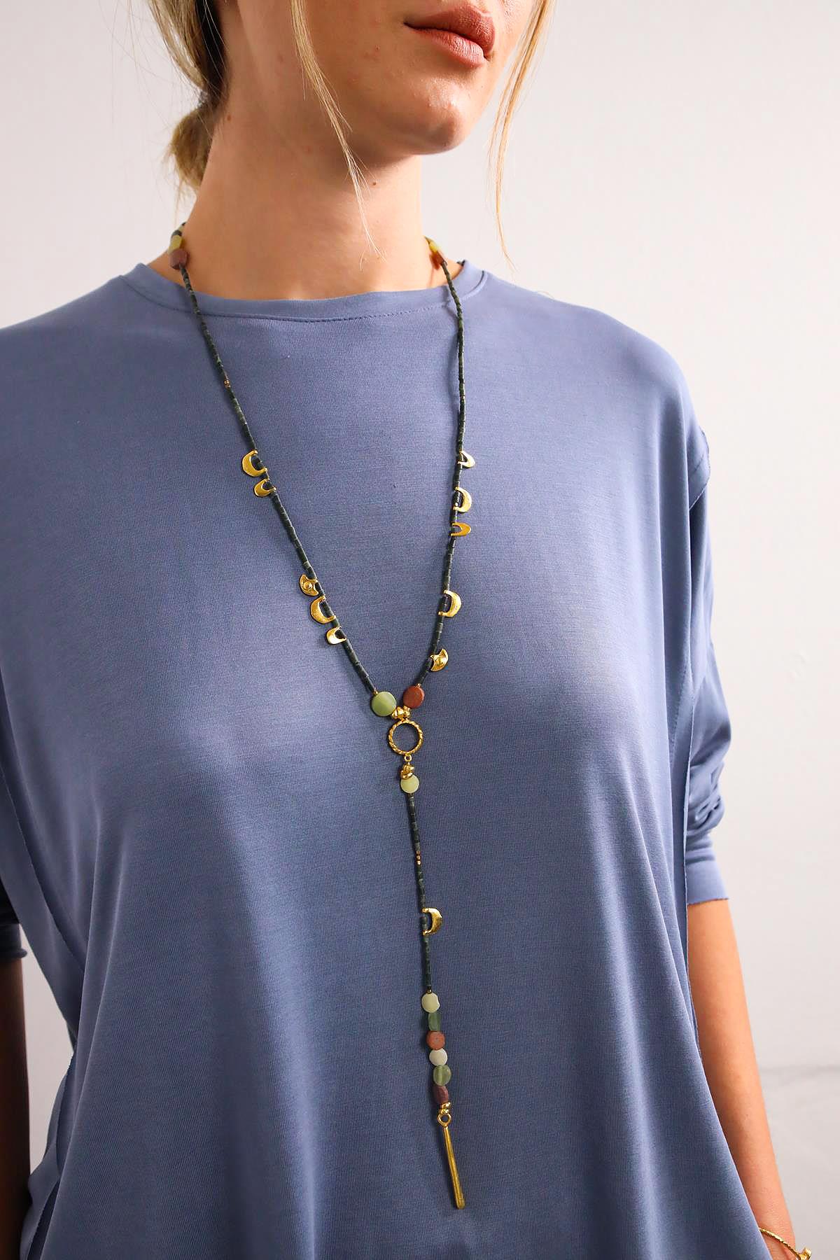 Jade Taşı ve Bronz Tasarım Kolye - Şaman Butik Jade Taşı ve Bronz Tasarım Kolye