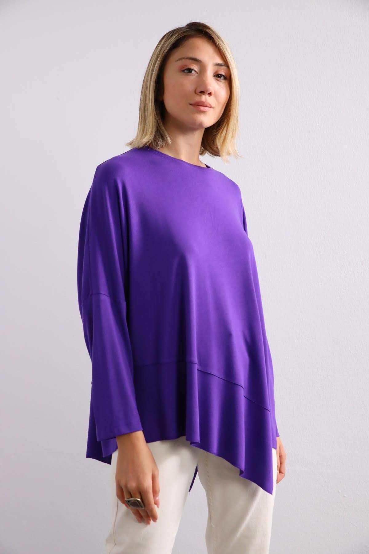  Mor Altı Parçalı Bluz