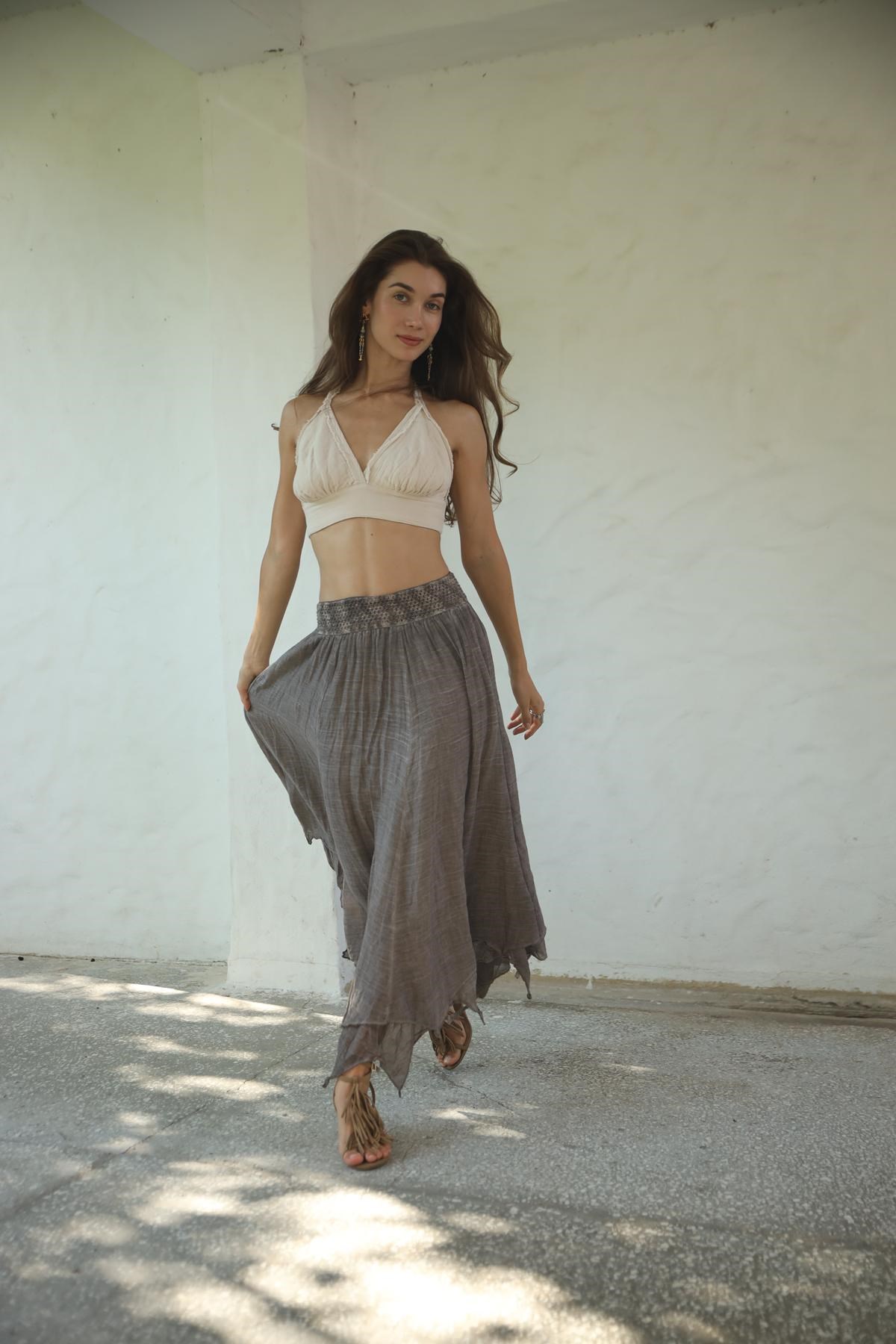 Mink Asymmetrical Cut Skirt