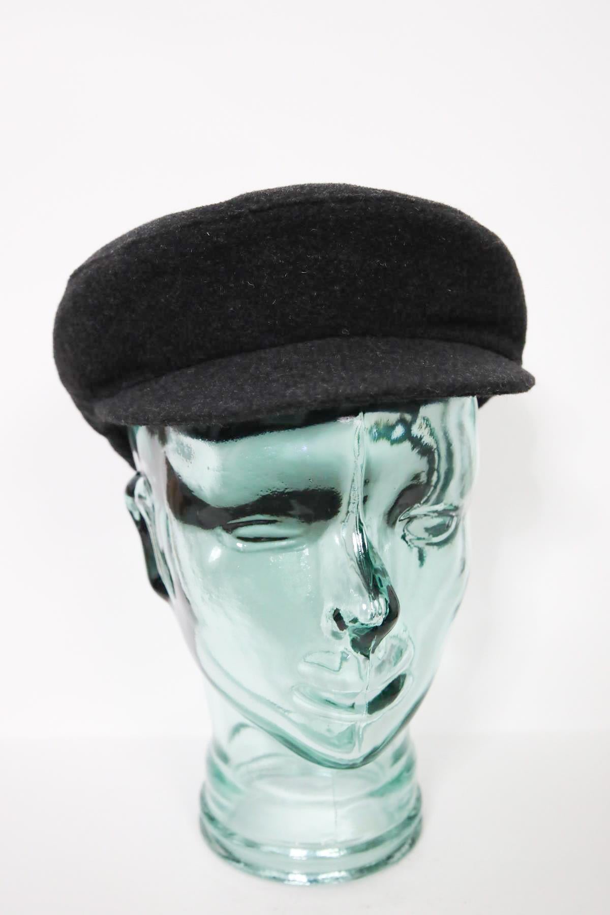 Antrasit Yün Kasket - Şaman Butik Antrasit Yün Kasket