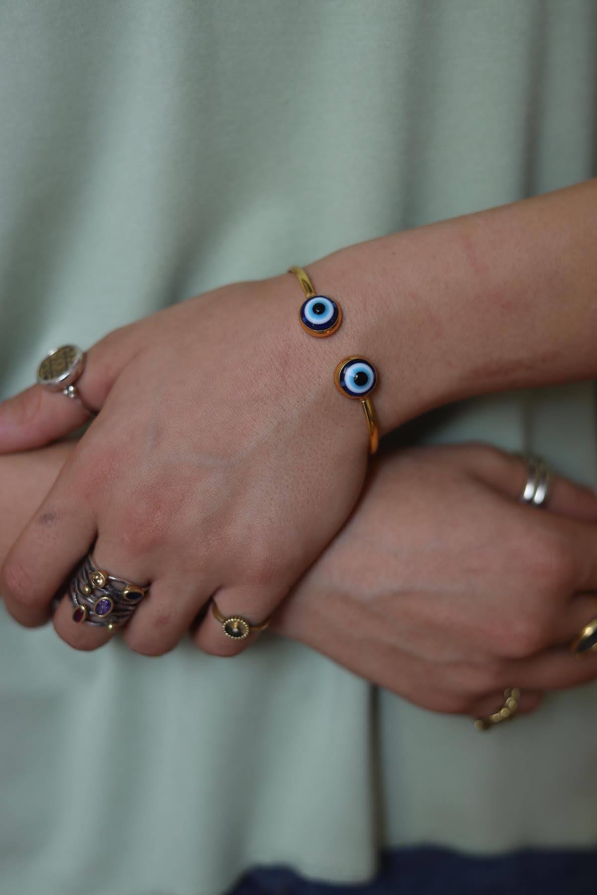 Nazar Boncuklu Kelepçe Bileklik