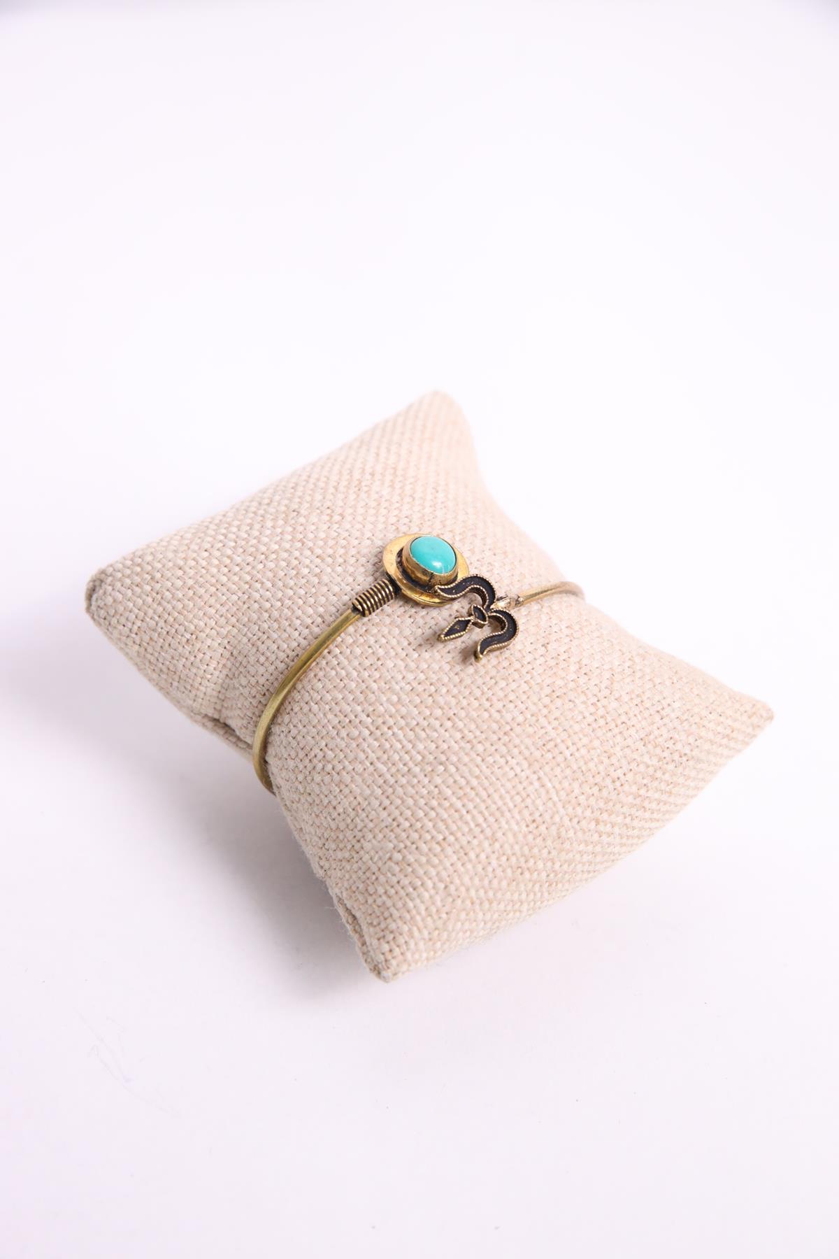 Doğal Taş Detaylı Bronz Bileklik