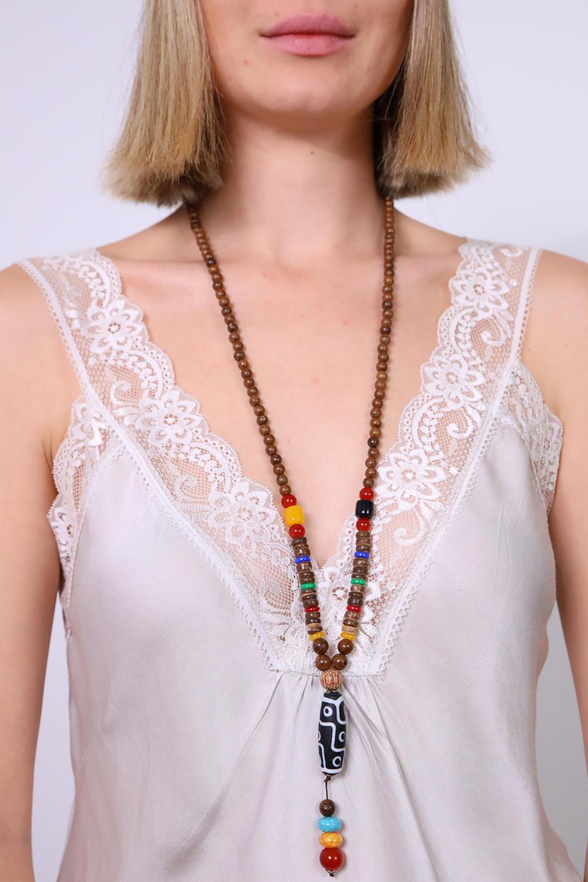 Lapis Taşlı Uzun Kolye - Şaman Butik Lapis Taşlı Uzun Kolye