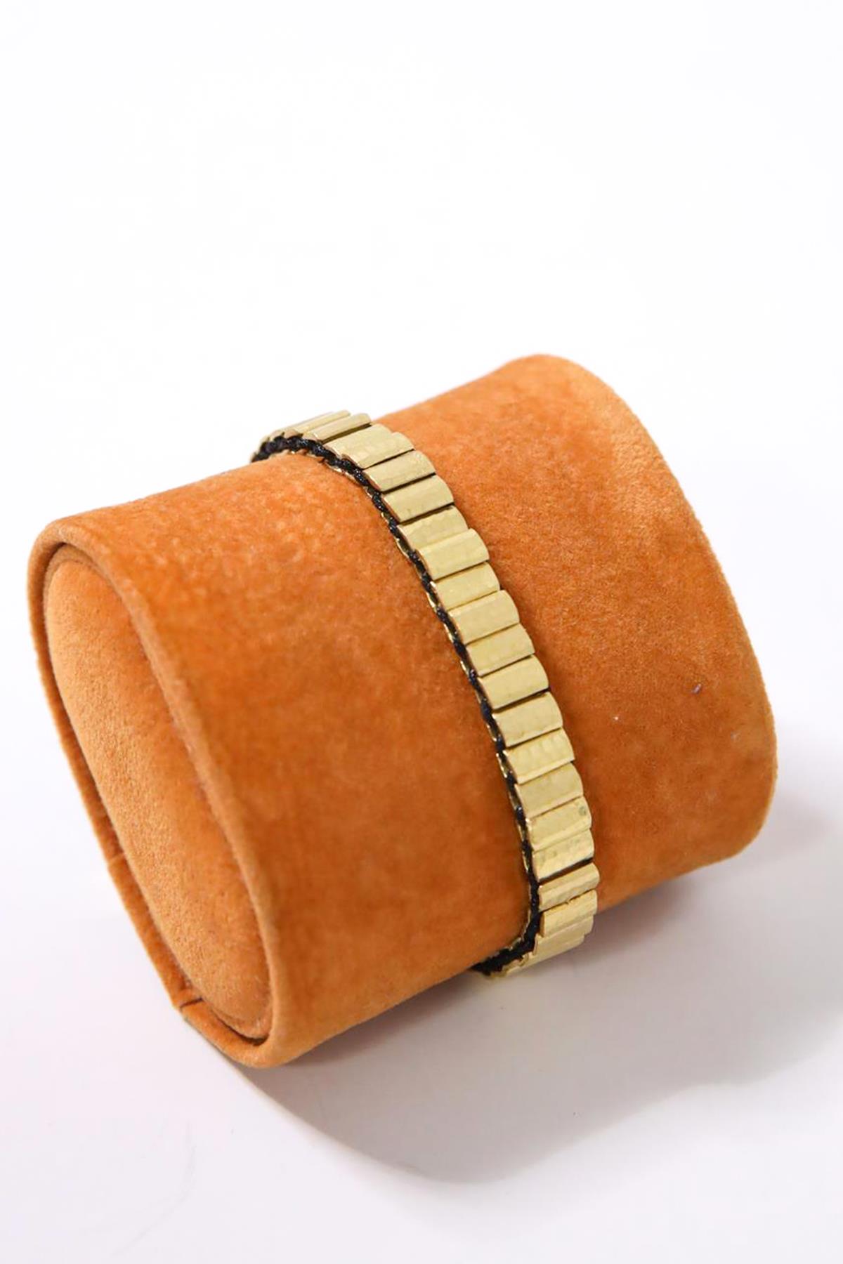 Alloy Madeni Siyah İpli Tasarım Bileklik - Şaman Butik Alloy Madeni Siyah İpli Tasarım Bileklik