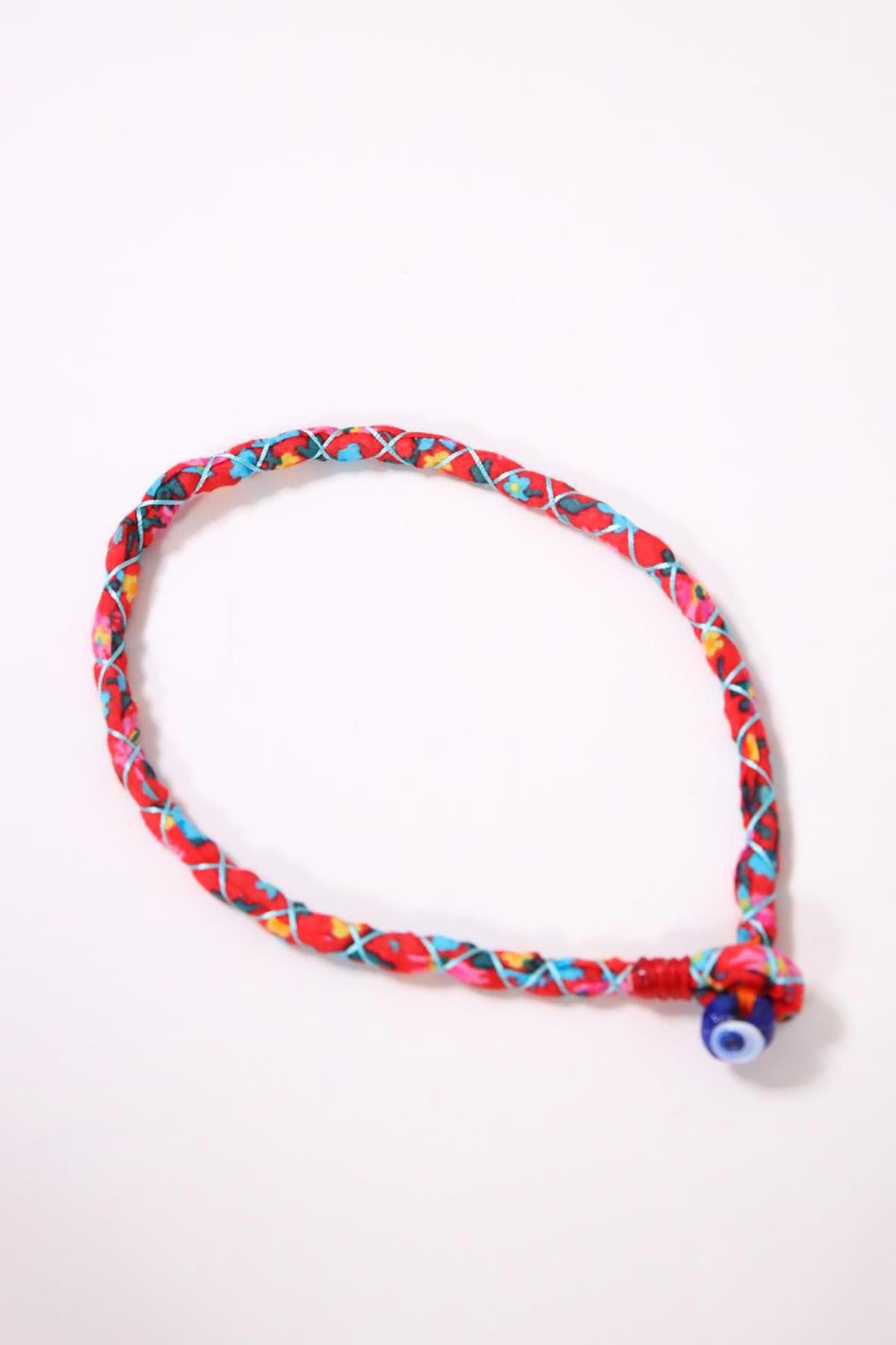 Çiçek Desenli Nazar Boncuğu Detaylı Kolye - Şaman Butik Çiçek Desenli Nazar Boncuğu Detaylı Kolye