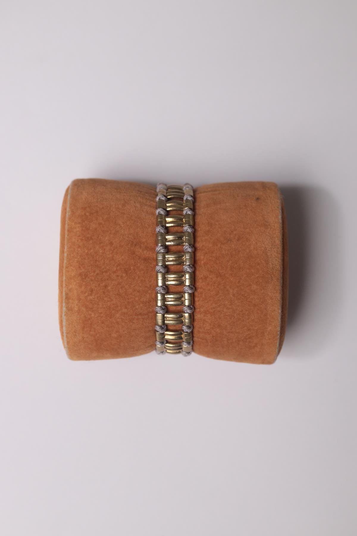 Alloy Madeni Gri İpli El Yapımı Bileklik