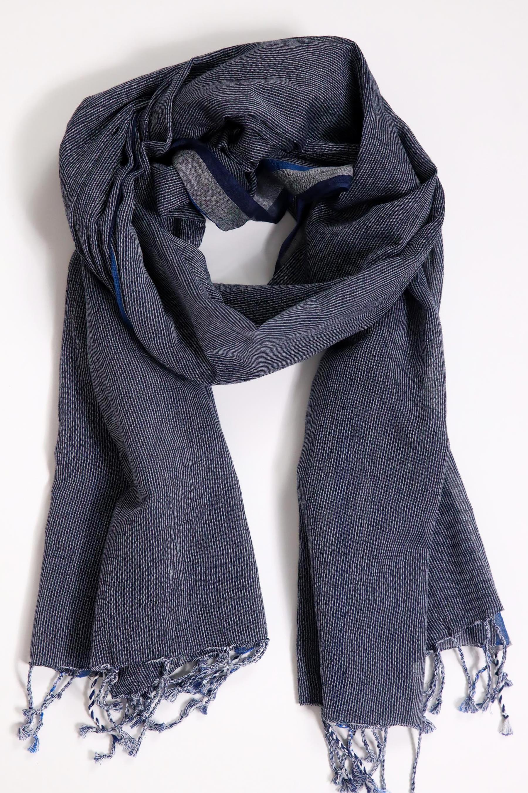 Lacivert Çizgili Narin Peştamal - Şaman Butik Lacivert Çizgili Narin Peştamal