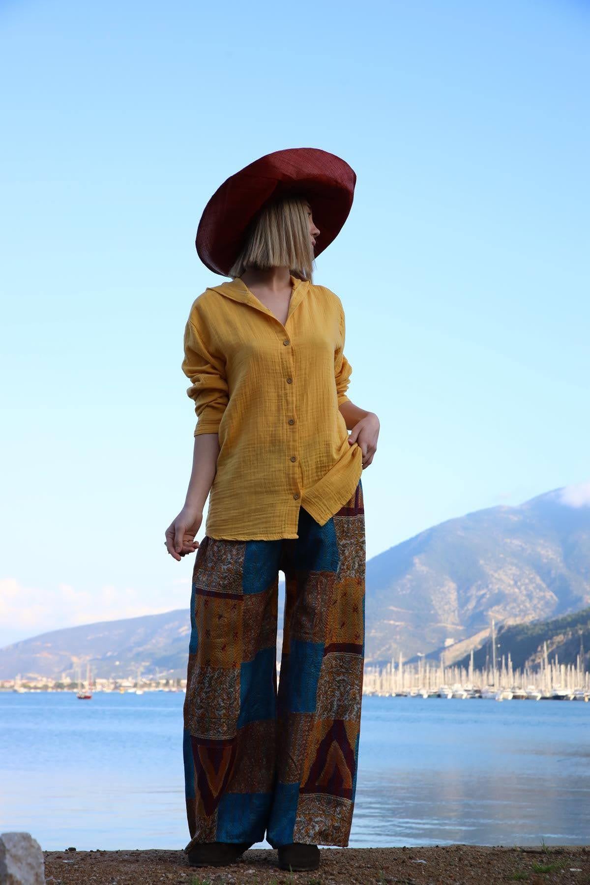 Renkli Patchwork Pantolon - Şaman Butik Renkli Patchwork Pantolon