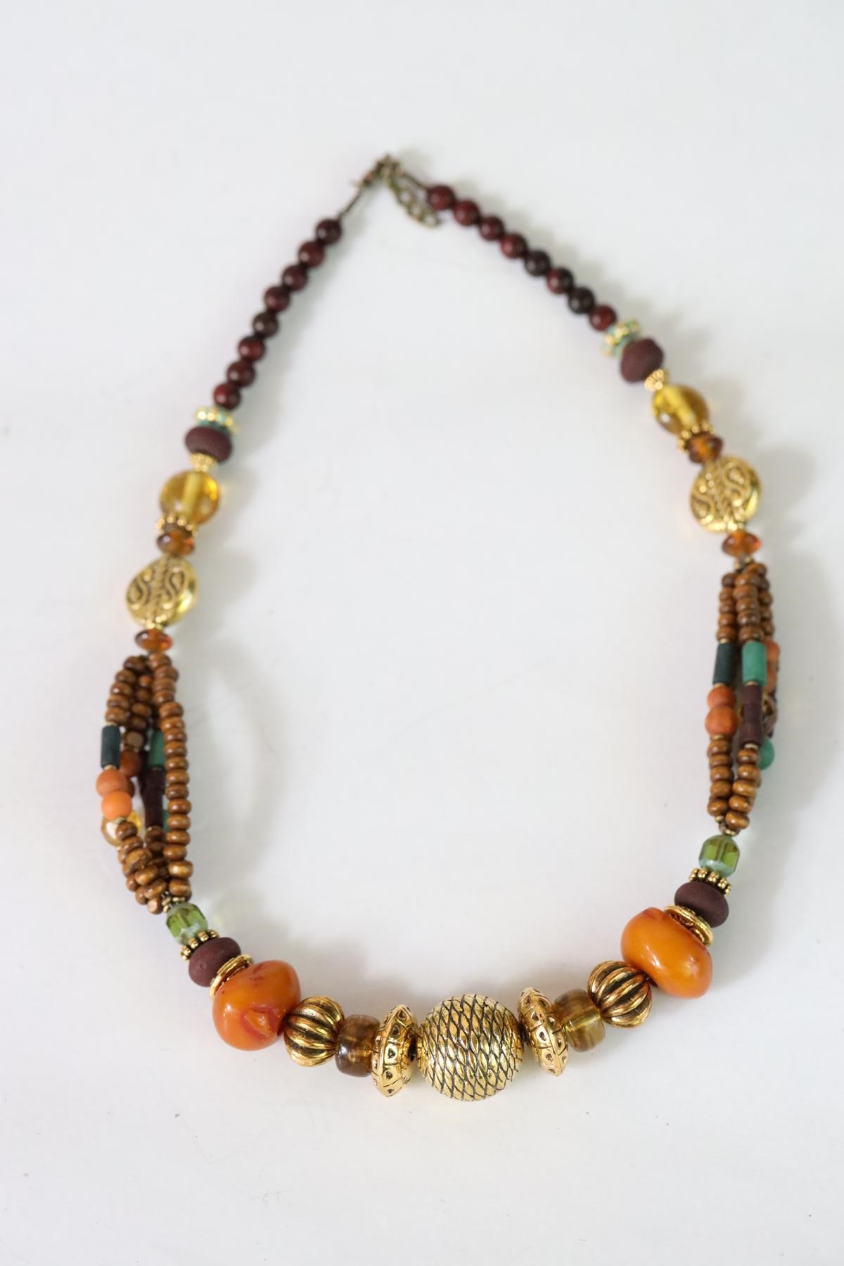 Otantik Gold Detaylı Kolye