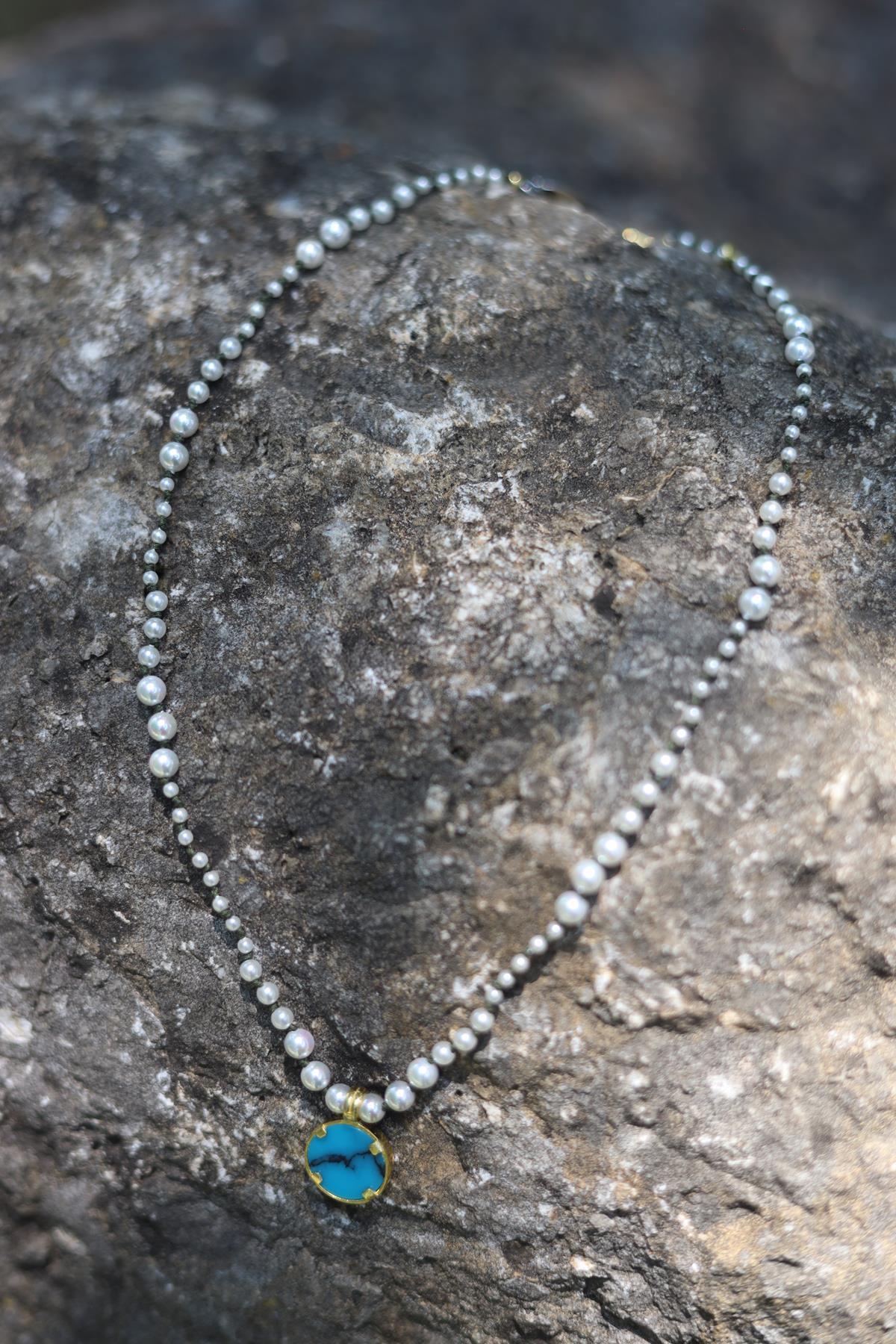 Gümüş İnci Göz Kolye