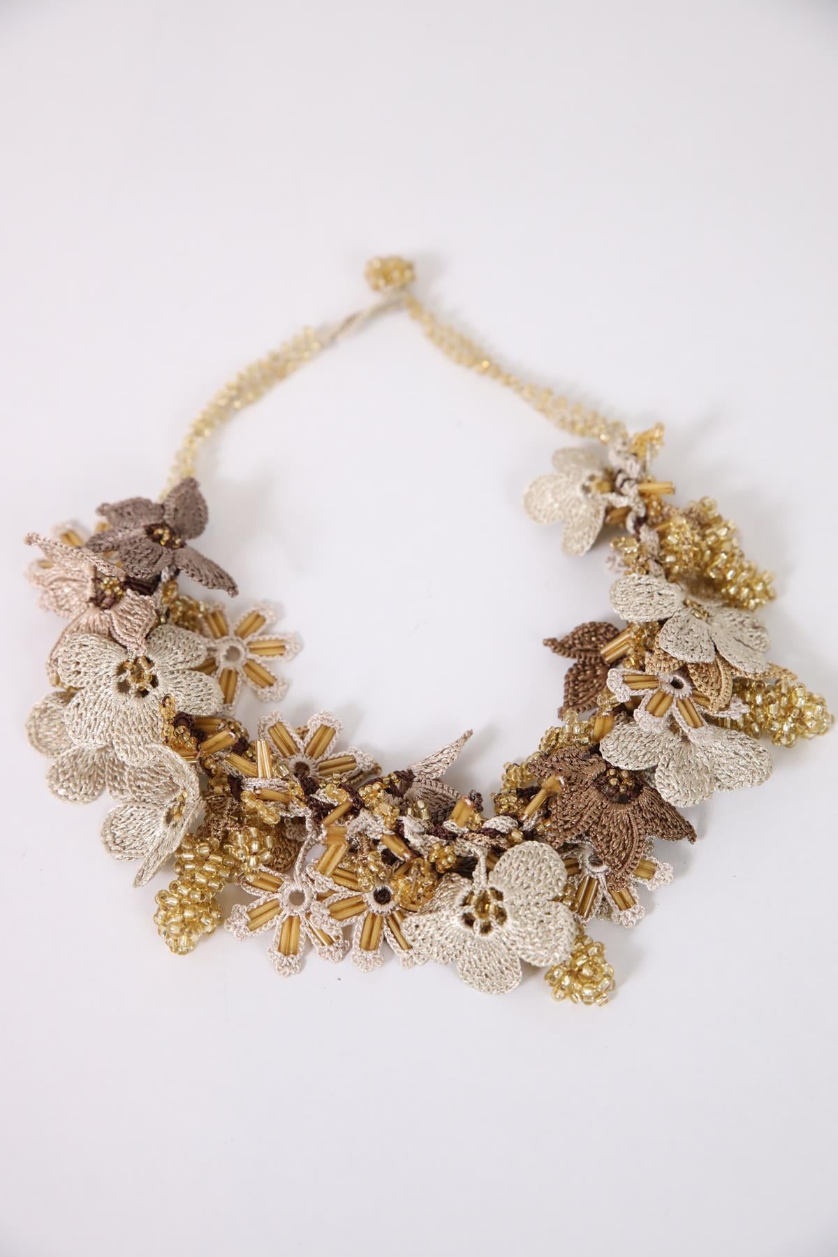 Beji İğne Oyası Tasarım Kolye  - Şaman Butik Beji İğne Oyası Tasarım Kolye