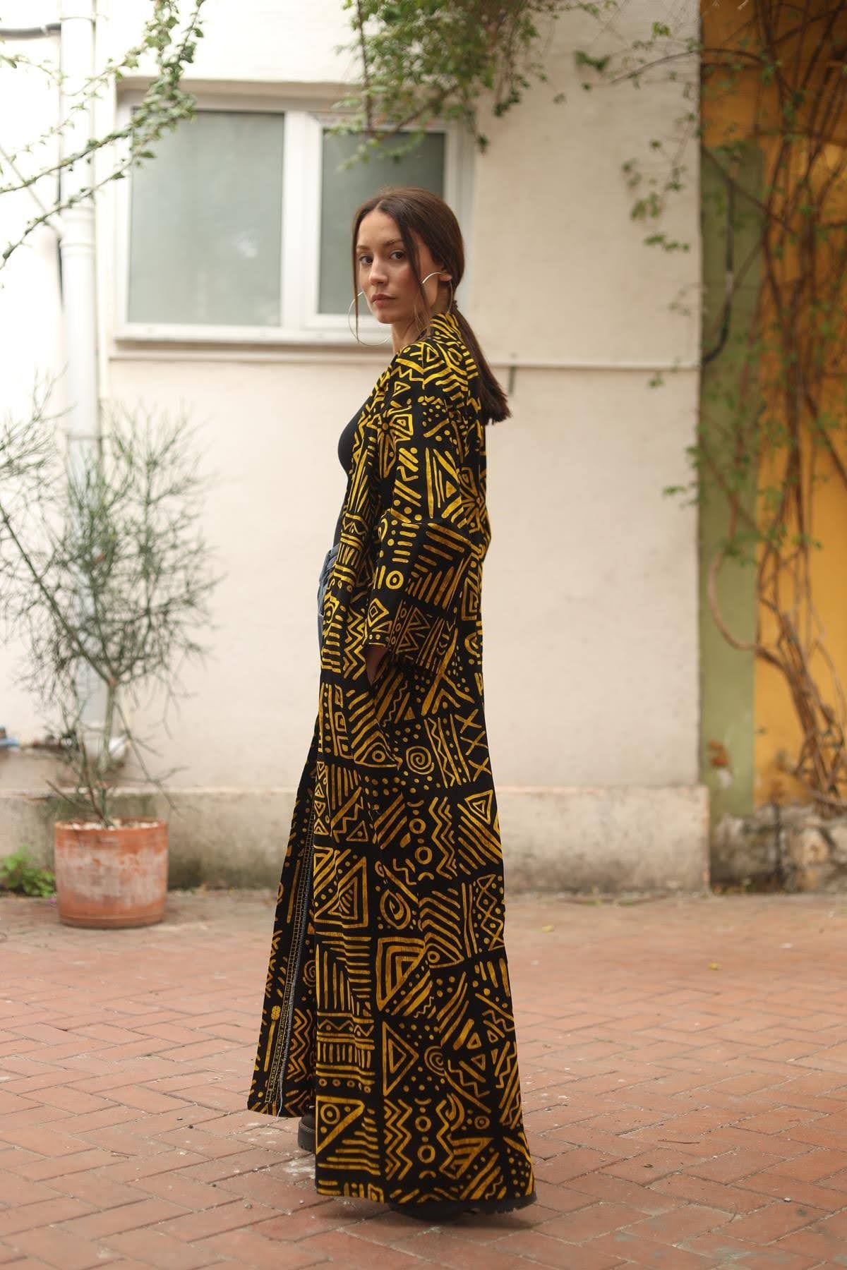 Siyah Cepli Uzun Kaftan