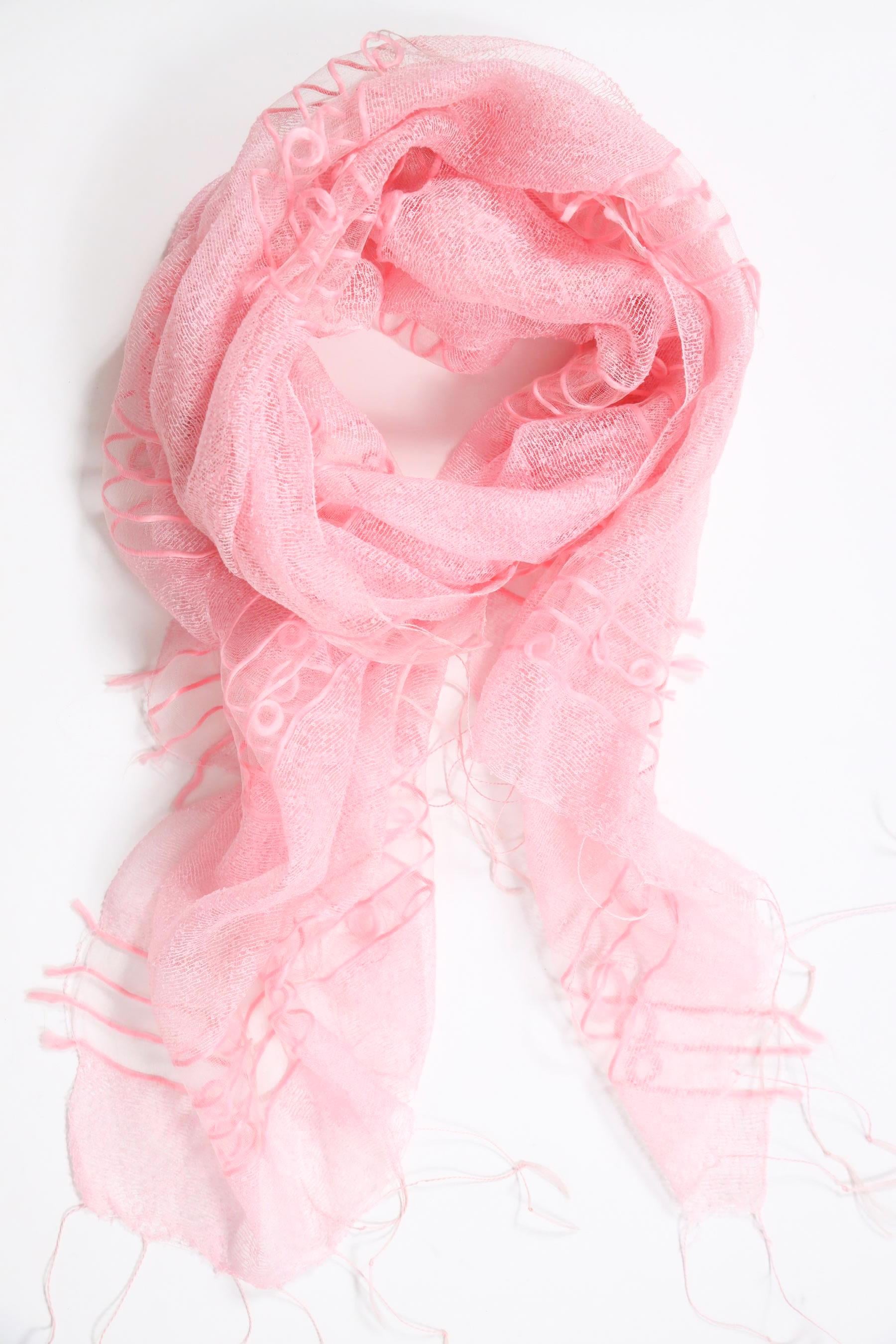 Pembe Halka Detaylı Püsküllü Şal - Şaman Butik Pembe Halka Detaylı Püsküllü Şal