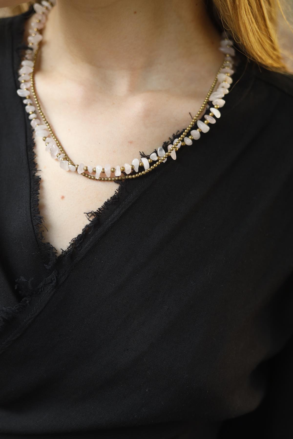 Pink Quartz Adjustable Necklace