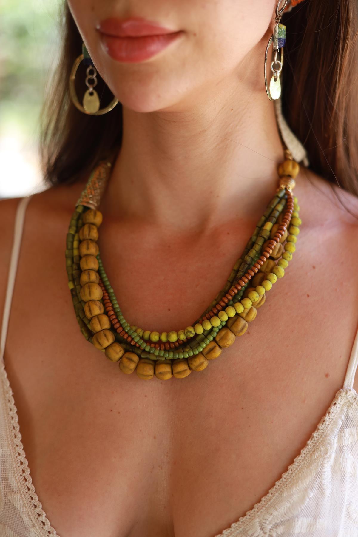 Green Multi-Design Necklace