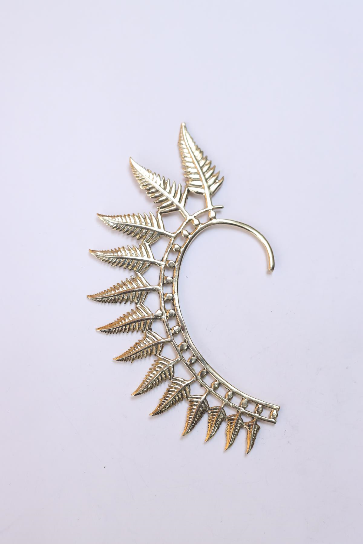 Bronz Büyük Desenli Ear Cuff
