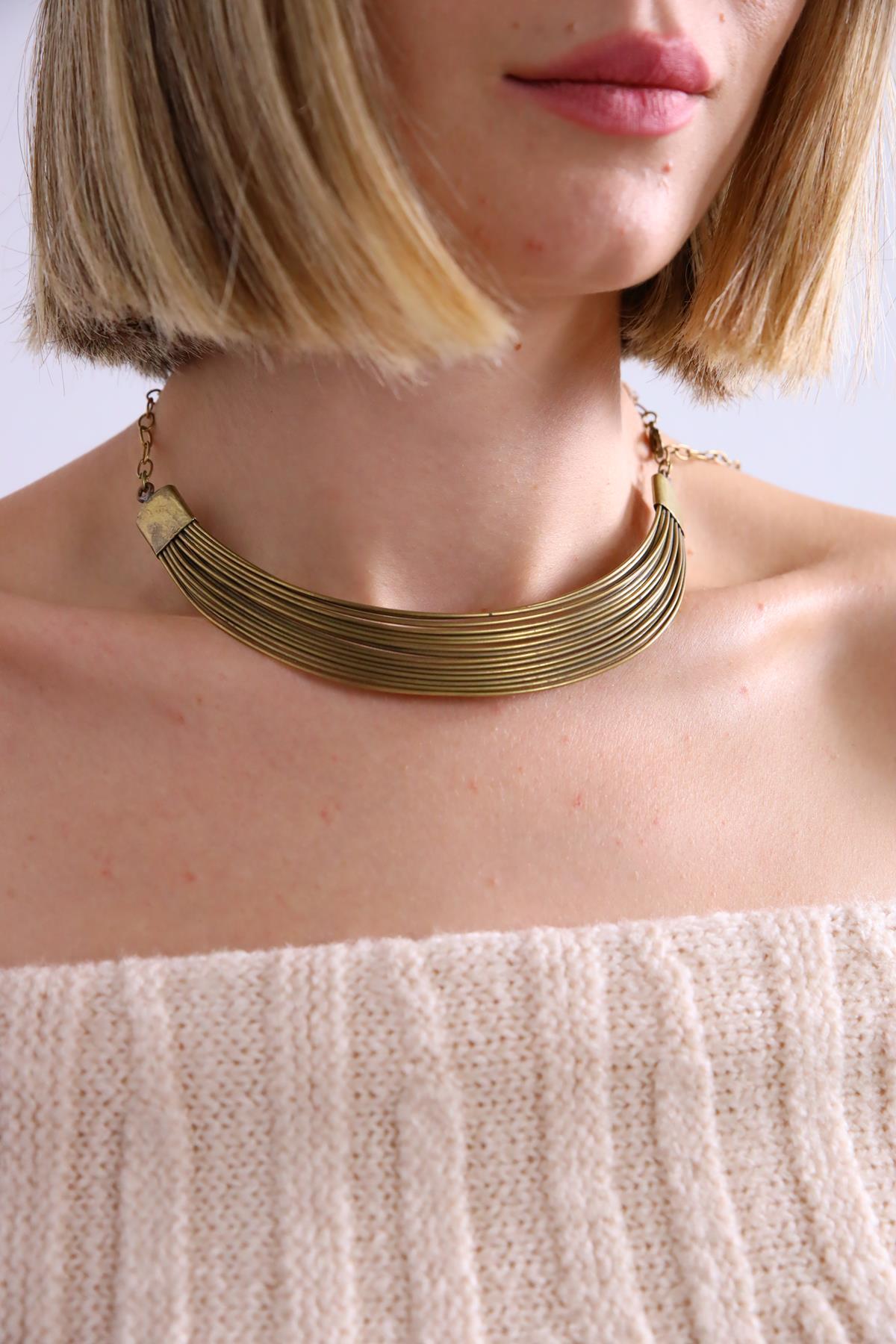  Altın Kaplama Tel Kolye