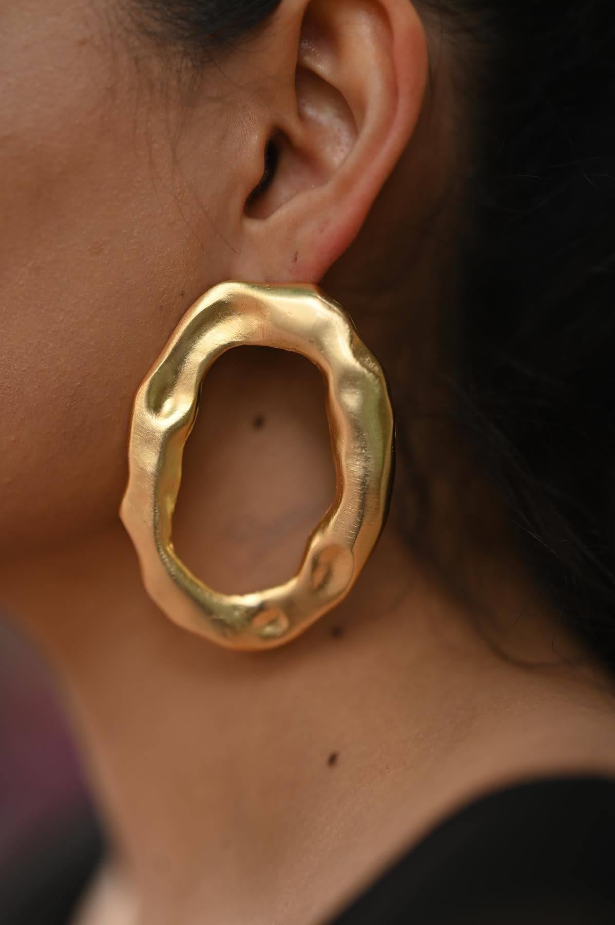 Altın Kaplama Spiral Küpe