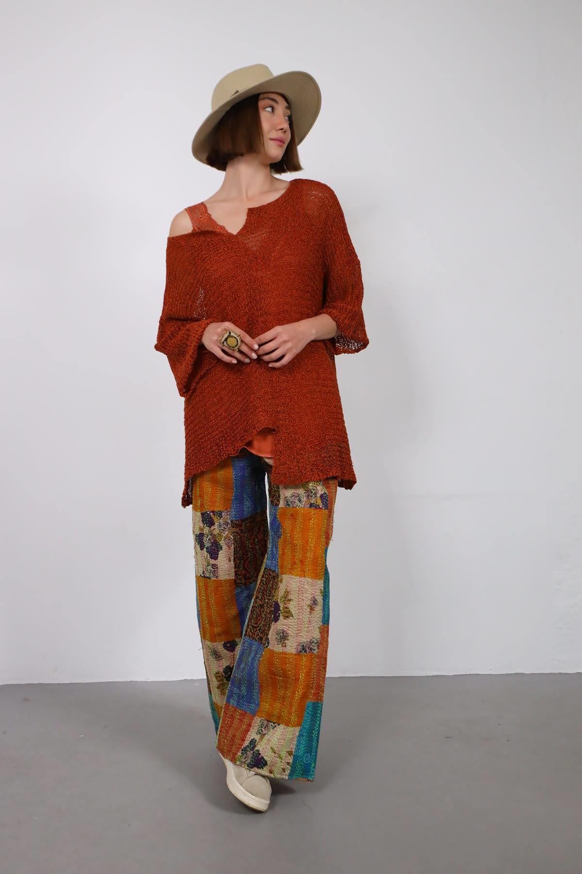 Renkli Patchwork Pantolon - Şaman Butik Renkli Patchwork Pantolon