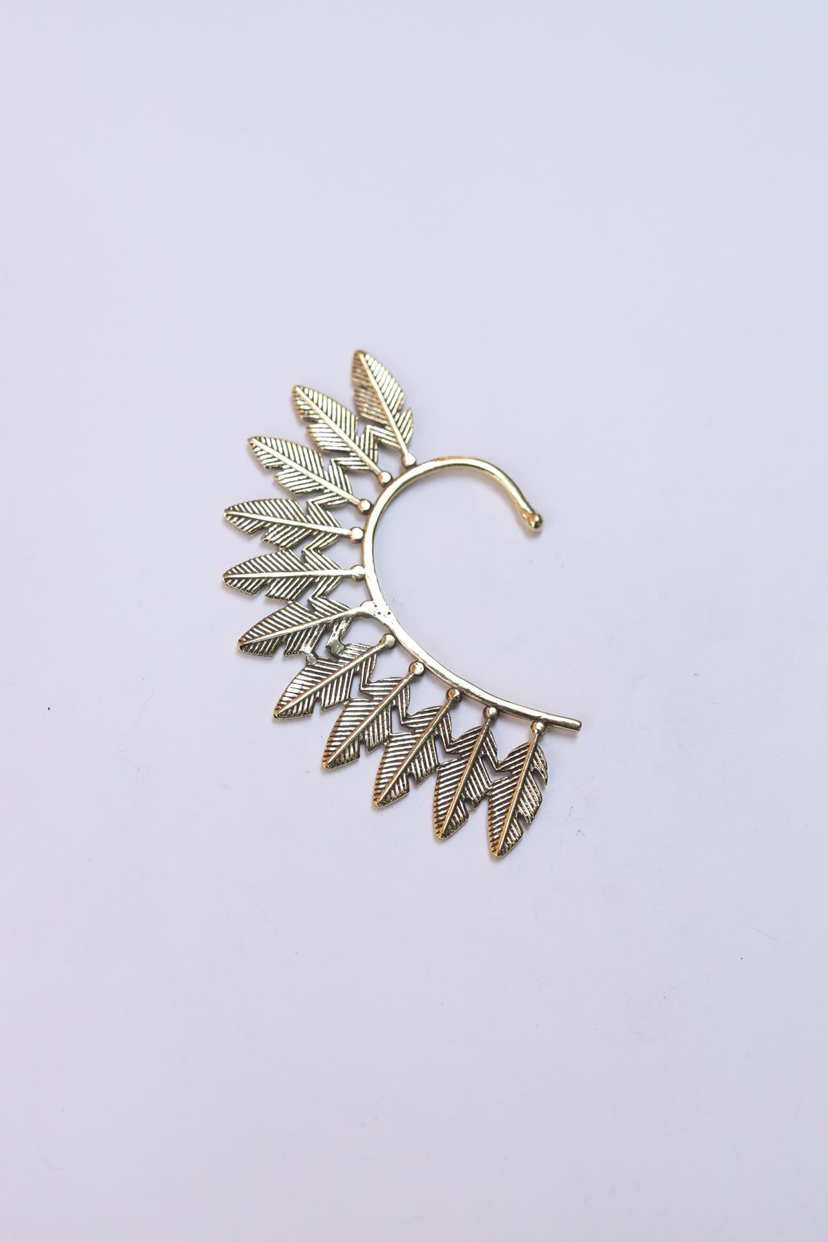 Bronz Büyük Desenli Ear Cuff