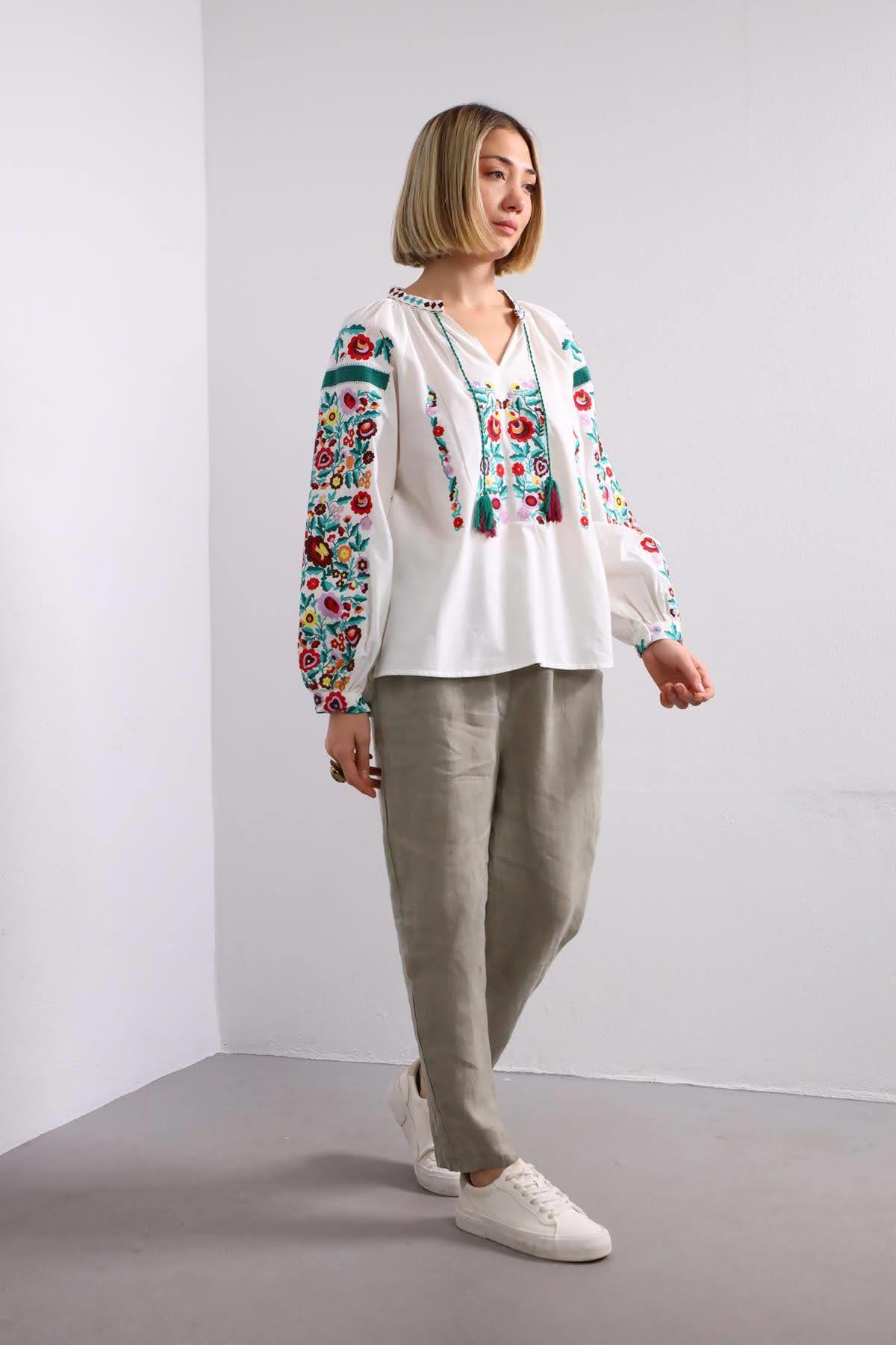 Vizon Keten Judith Pantolon - Şaman Butik Vizon Keten Judith Pantolon