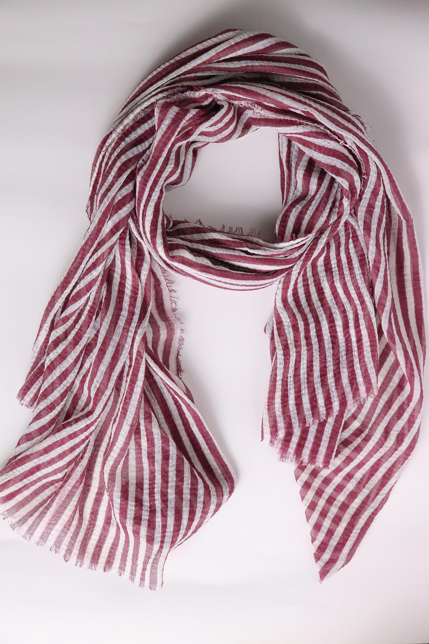 Bordo Şeritli Şal - Şaman Butik Bordo Şeritli Şal