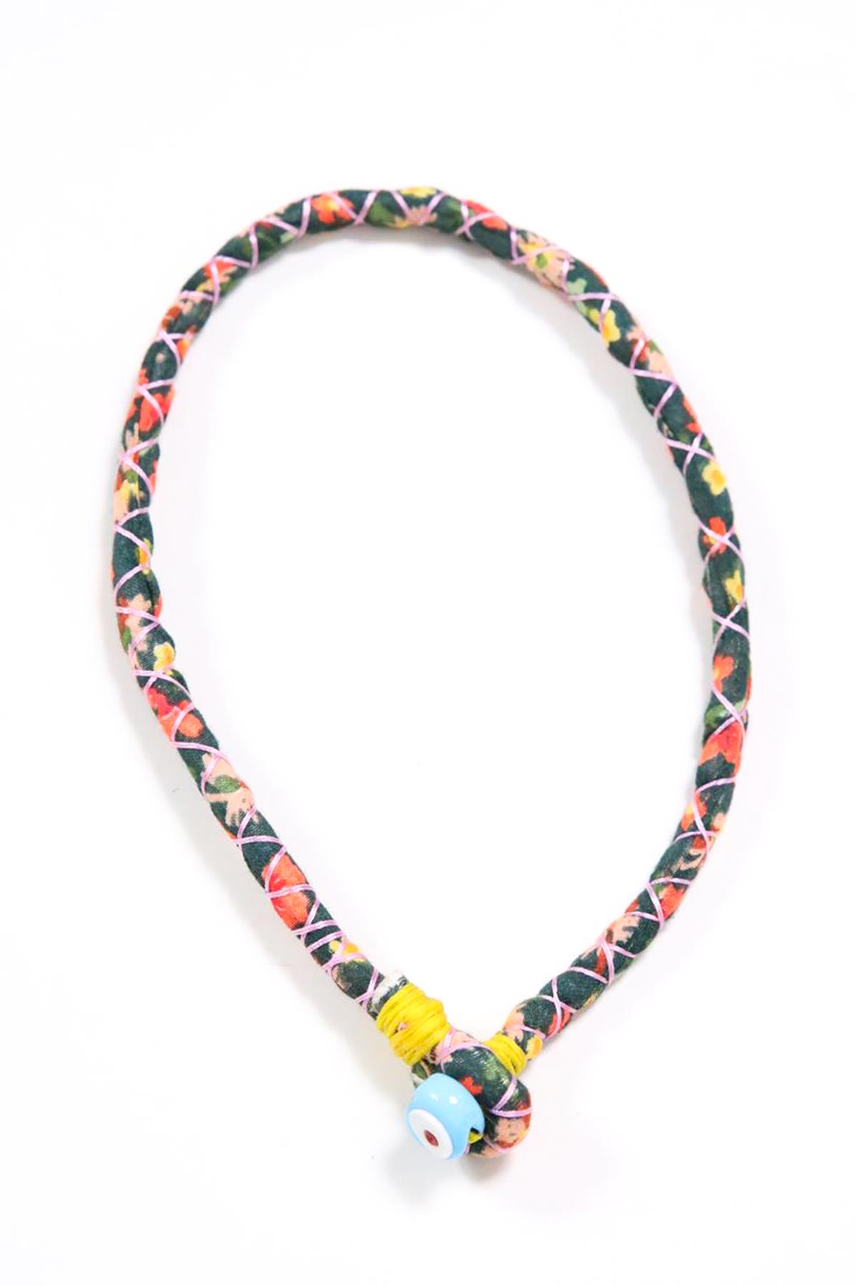  Yeşil El Yapımı Kumaş Kolye